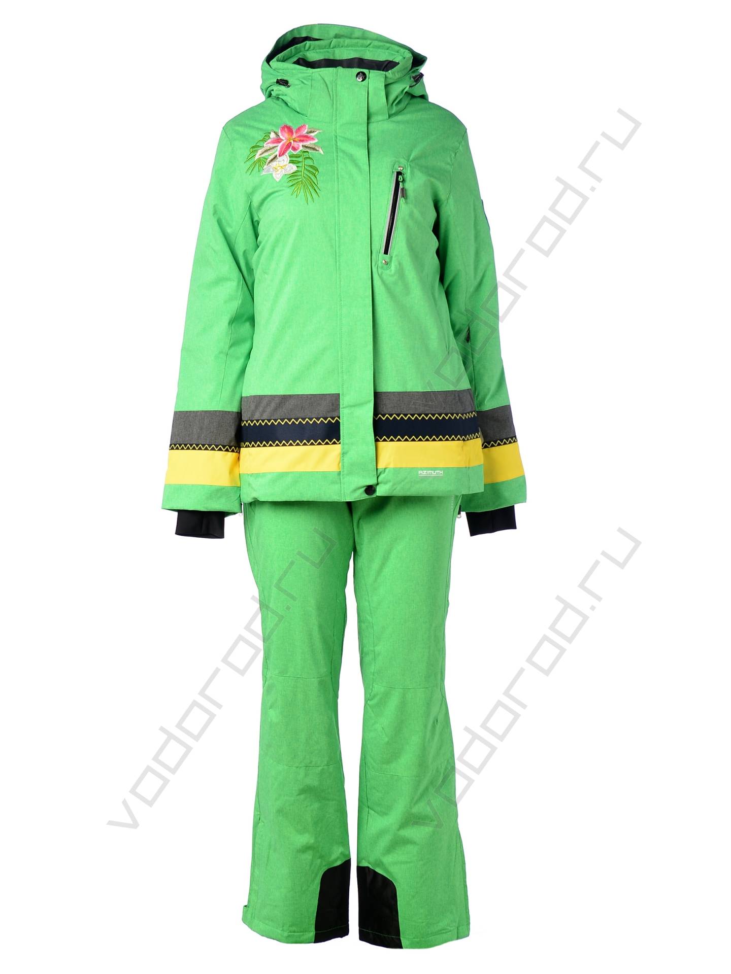 Горнолыжный костюм женский цвет зеленый 53