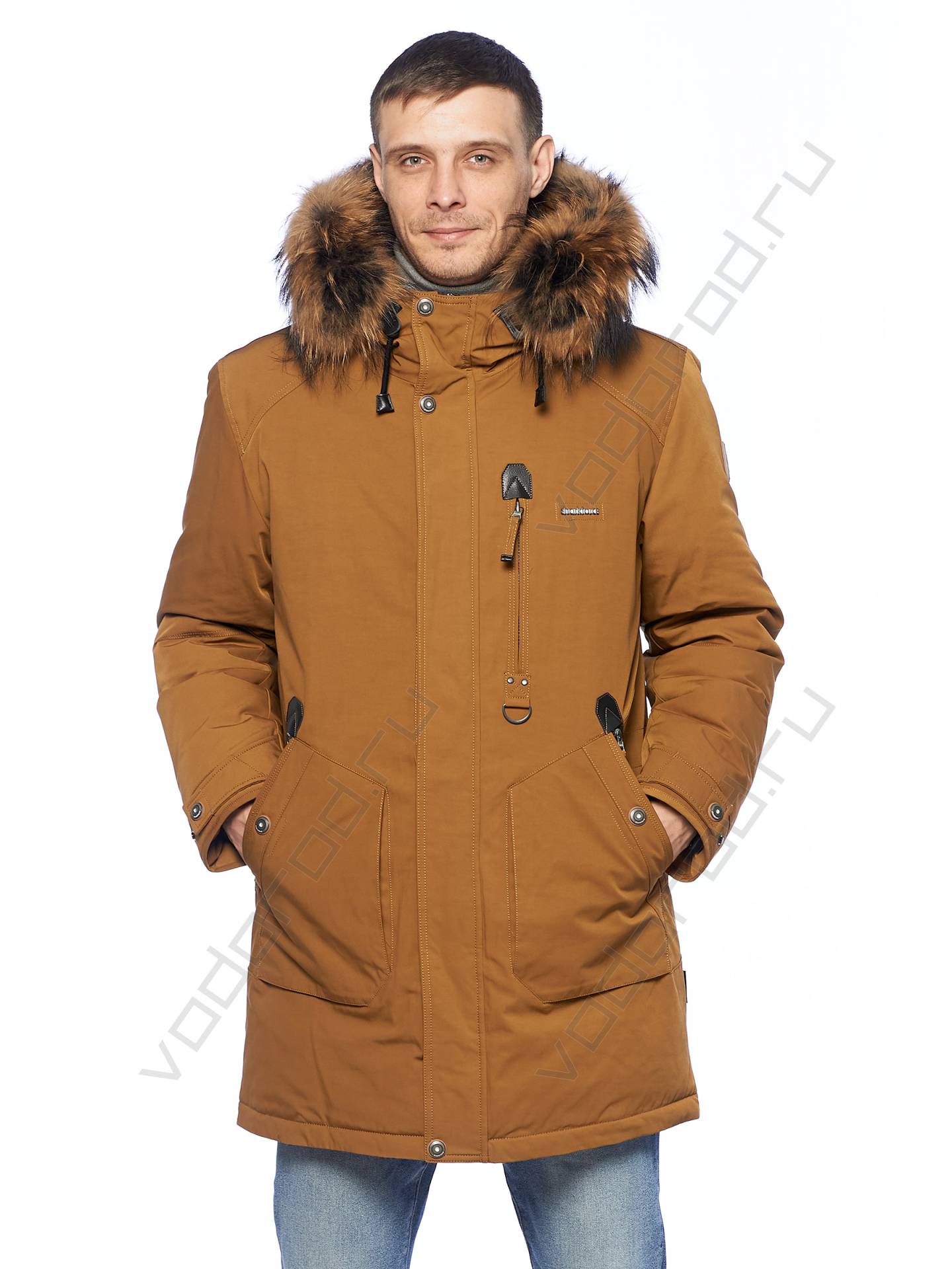 Зимняя куртка мужская цвет горчичный 133