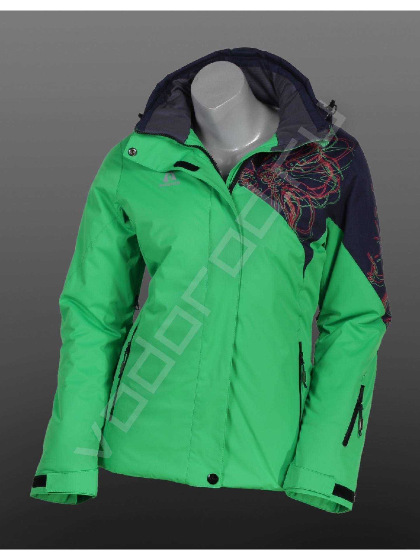 Горнолыжная куртка женская цвет зеленый 55