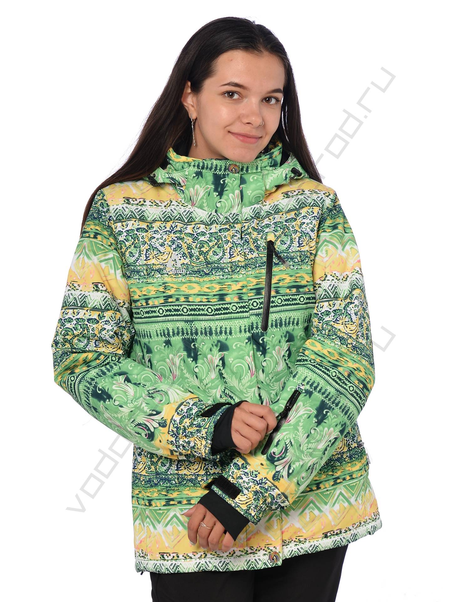 Горнолыжная куртка женская цвет зеленый 76