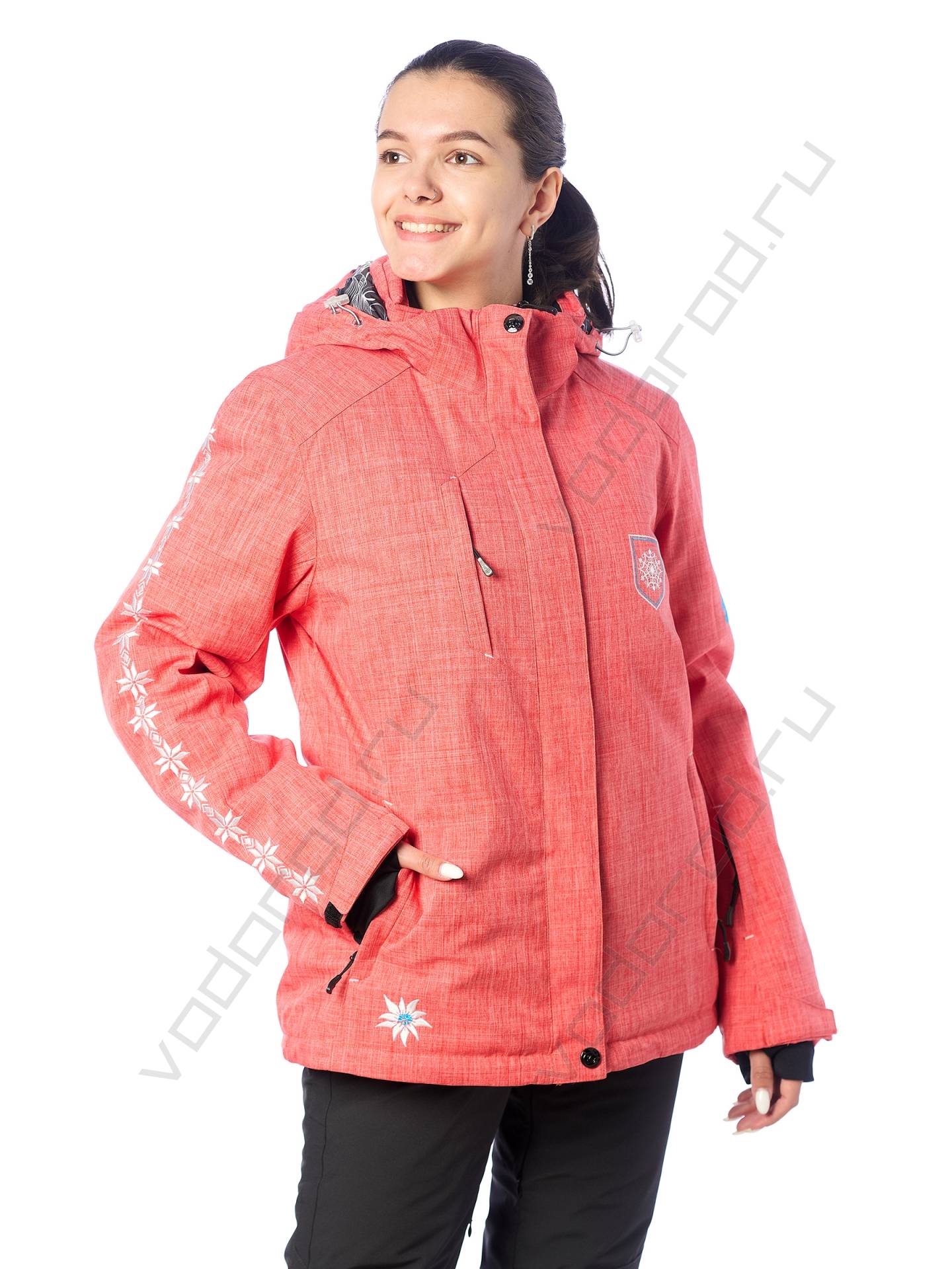 Горнолыжная куртка женская цвет коралловый