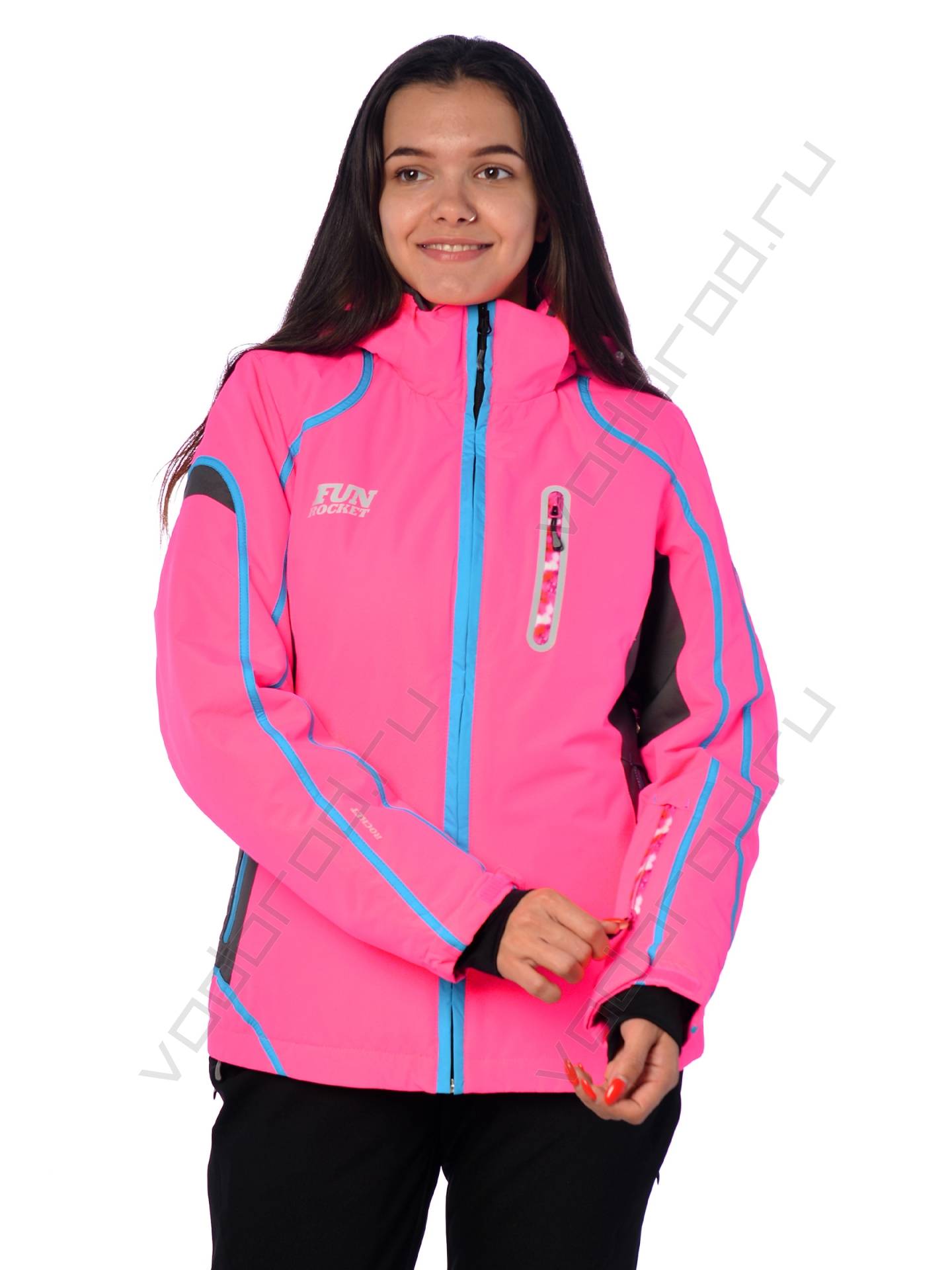 Горнолыжная куртка женская цвет розовый/голубой