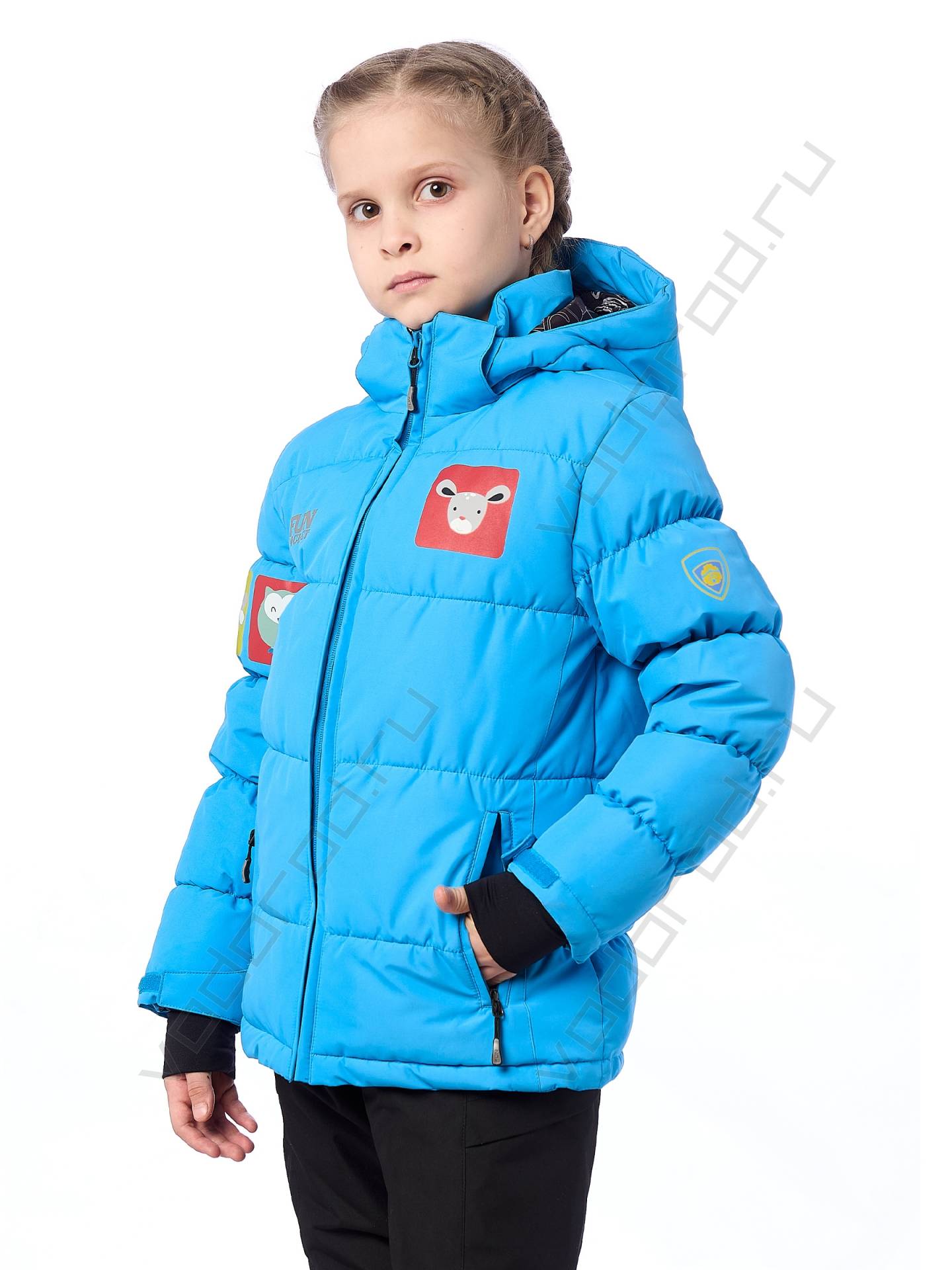 Горнолыжная куртка детская цвет голубой