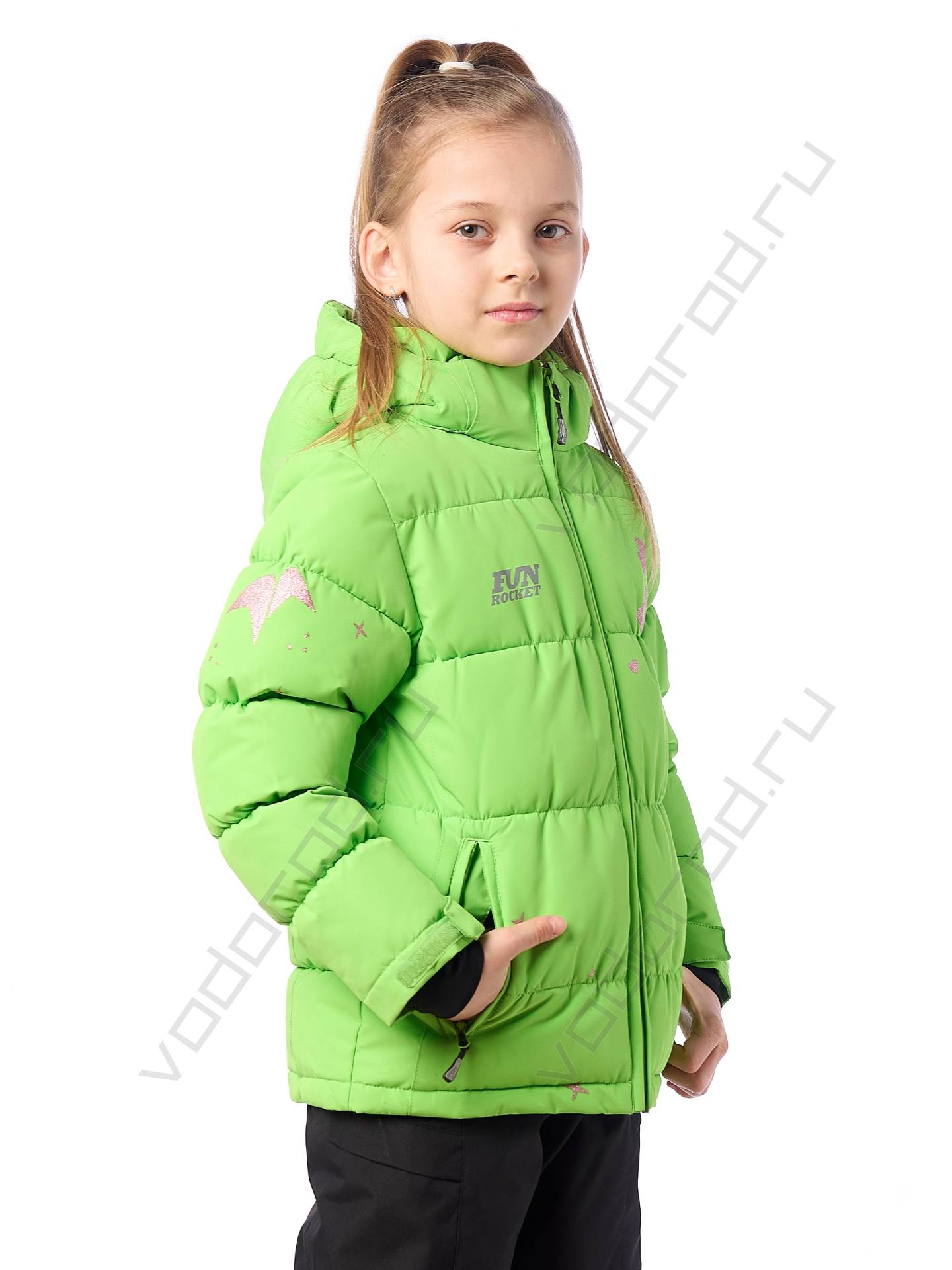 Горнолыжная куртка детская цвет зеленый