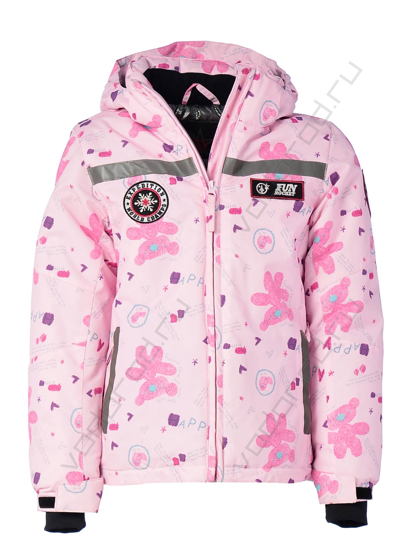 Горнолыжная куртка детская цвет розовый