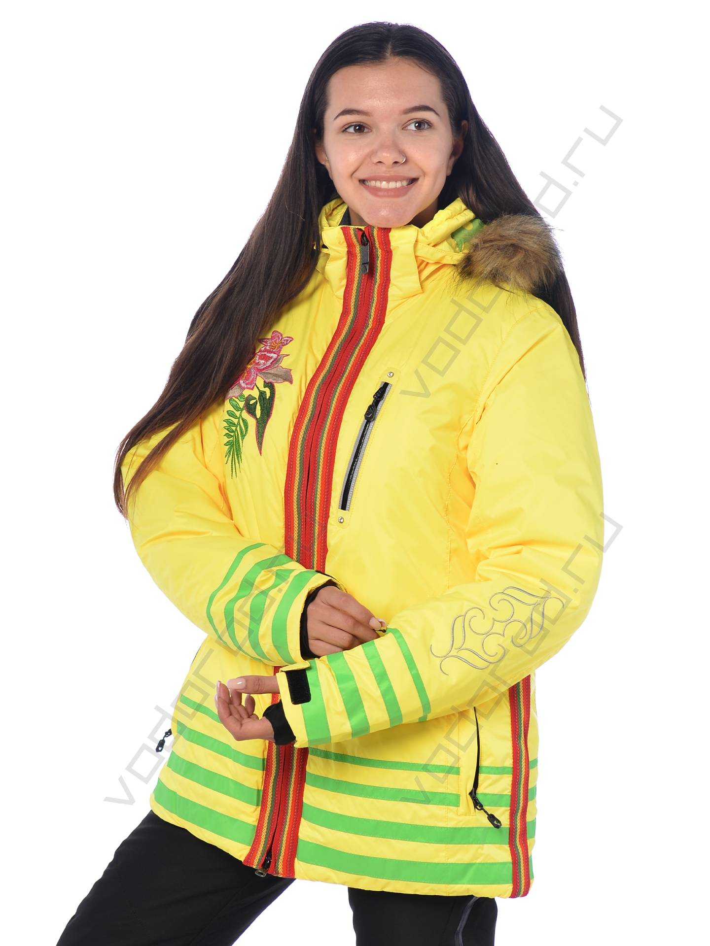 Горнолыжная куртка женская цвет желтый 159