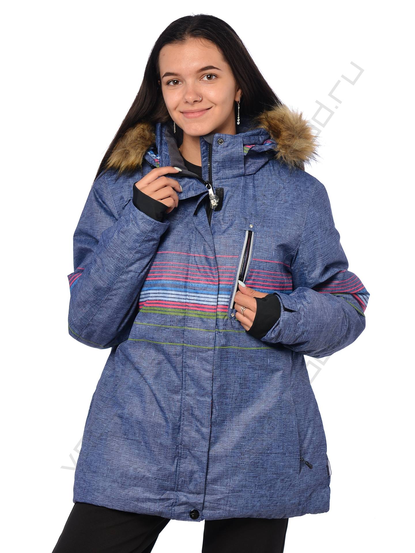 Горнолыжная куртка женская цвет синий 144