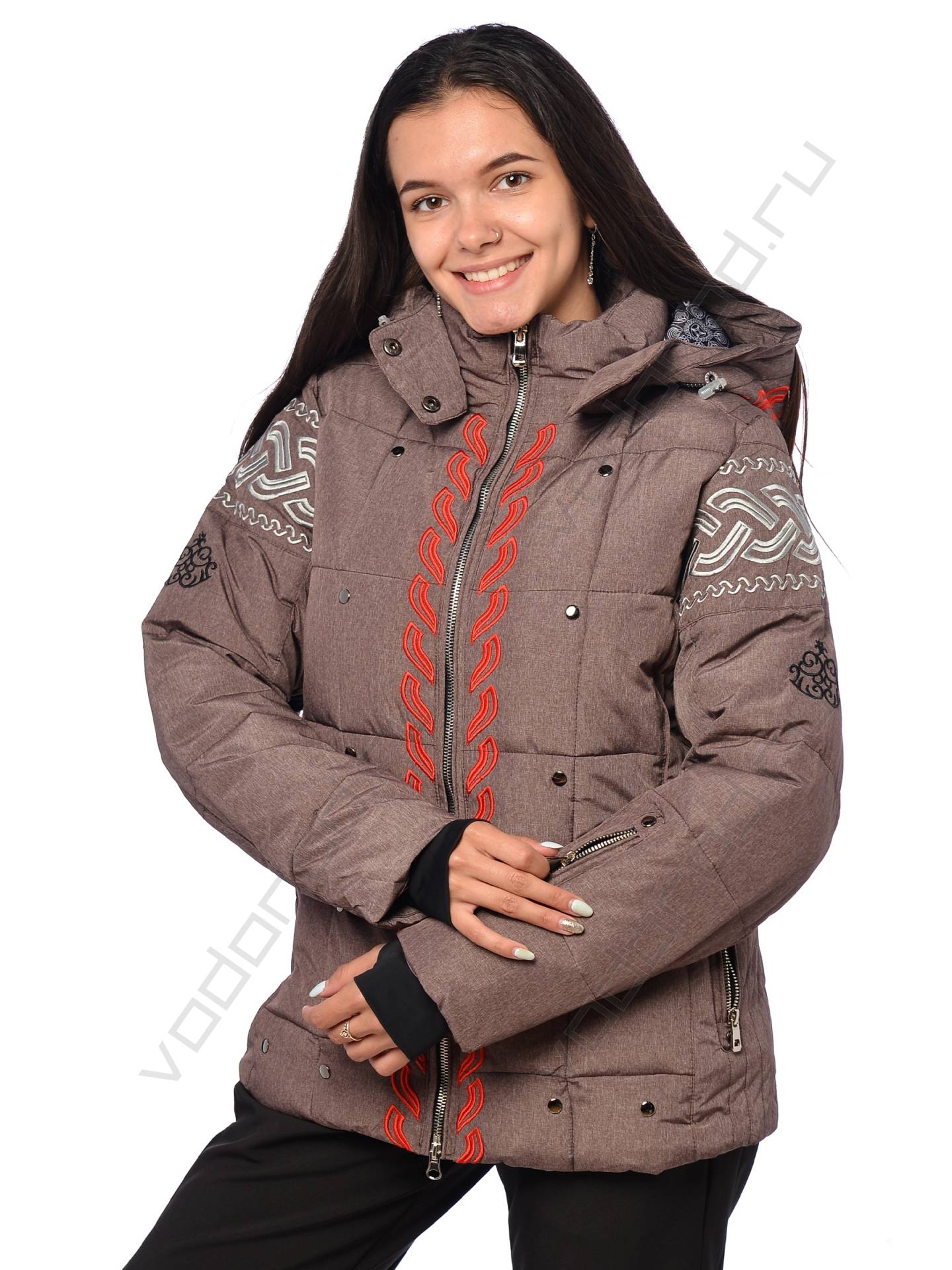 Горнолыжная куртка женская цвет коричневый