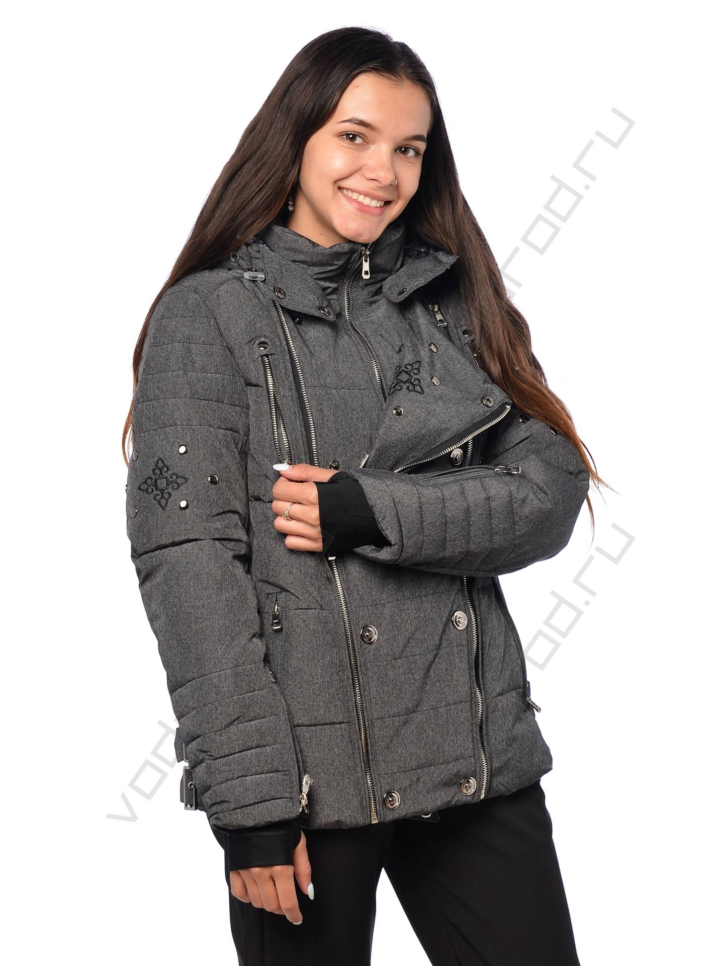 Горнолыжная куртка женская цвет темн. серый