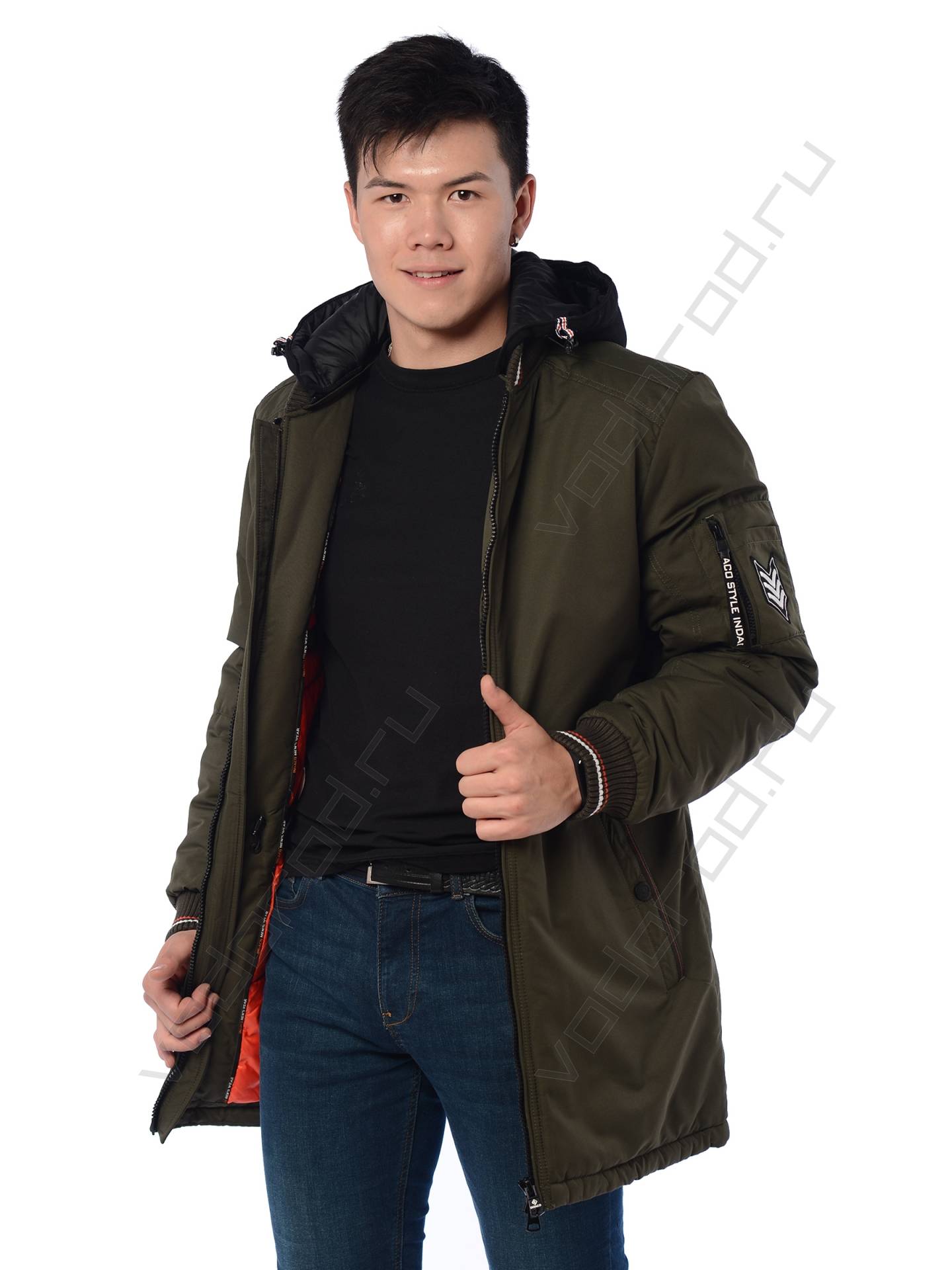 Зимняя куртка мужская цвет хаки 21