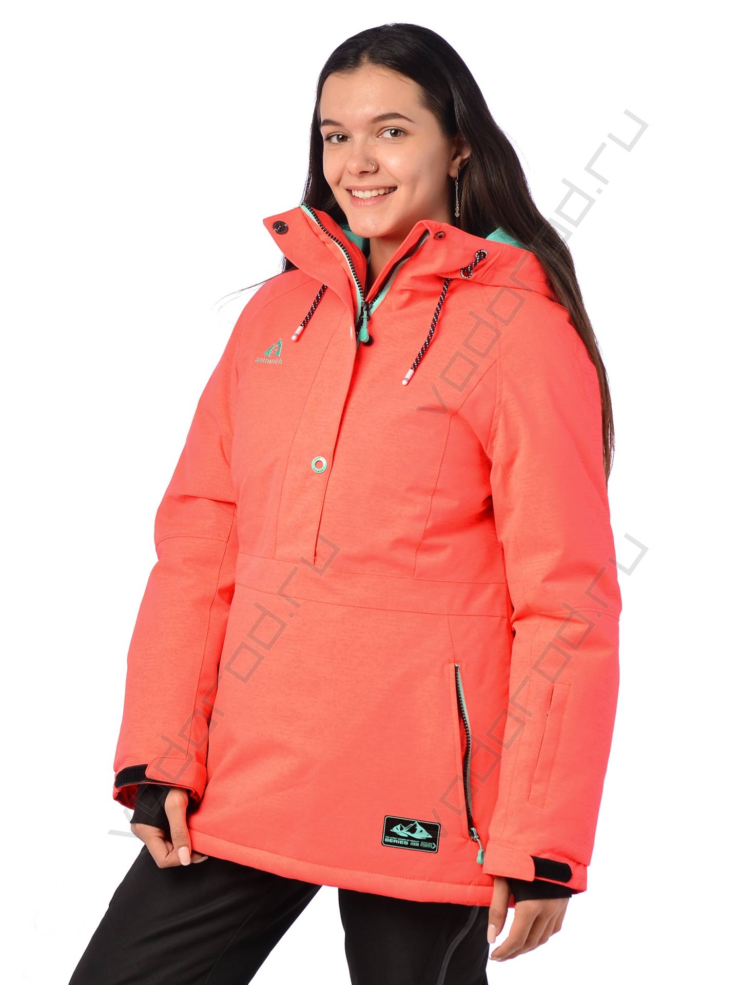 Горнолыжная куртка женская цвет коралловый 96