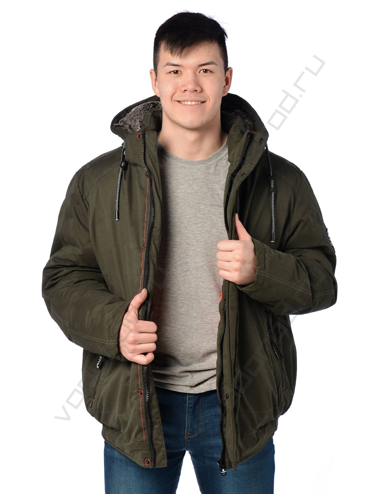 Зимняя куртка мужская цвет хаки 21