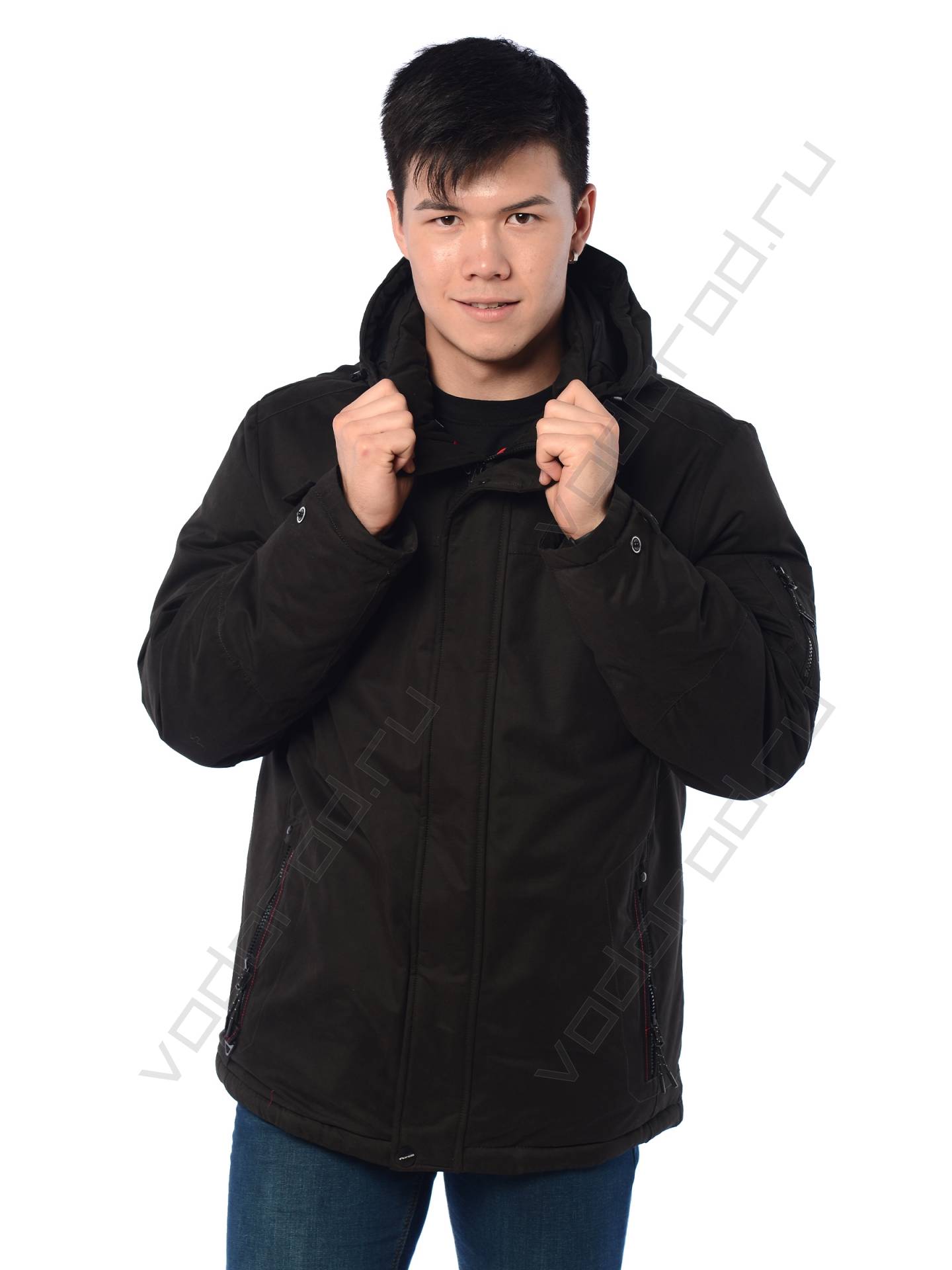 Зимняя куртка мужская цвет коричневый 8
