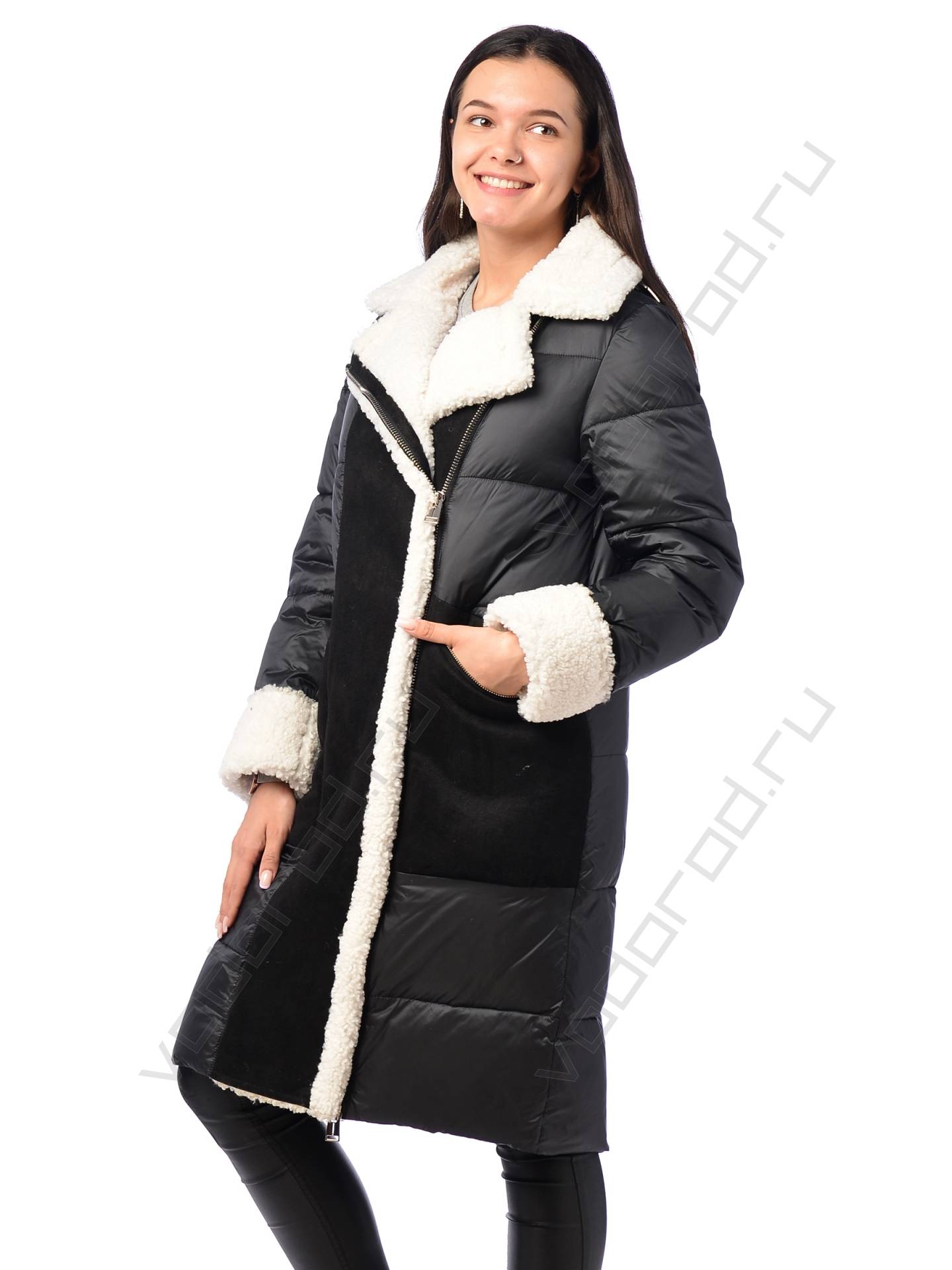 Зимняя куртка женская цвет черный 7