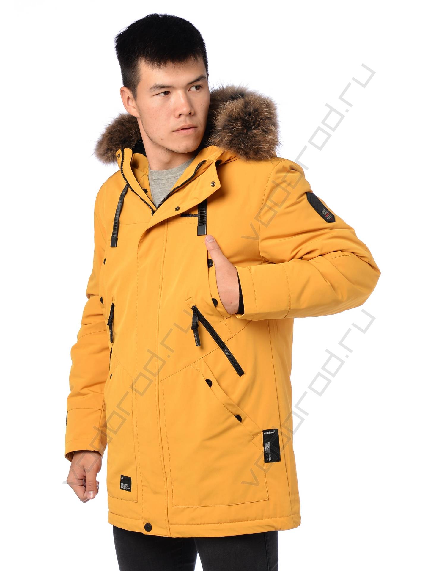 Зимняя куртка мужская цвет желтый 3