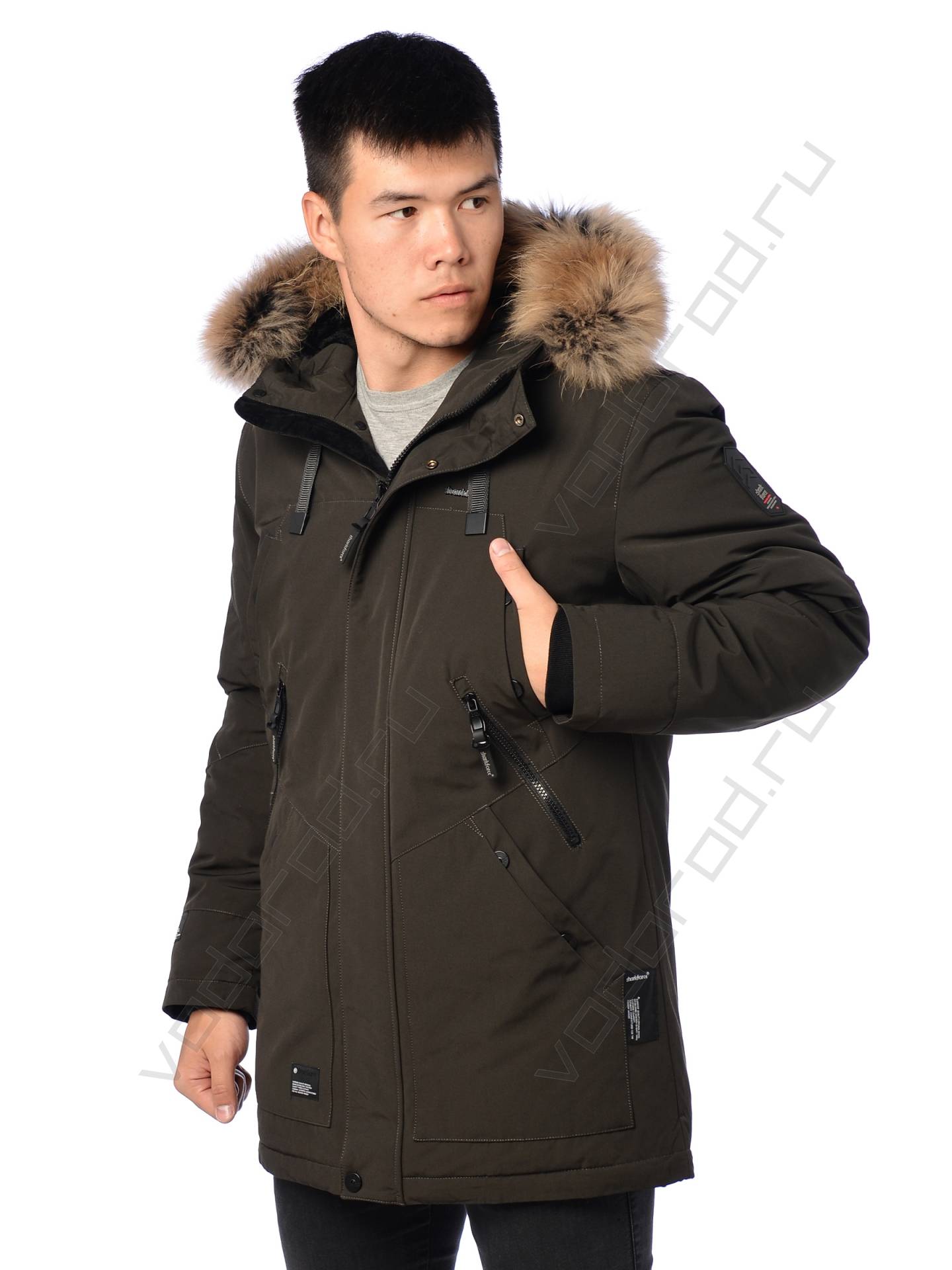 Зимняя куртка мужская цвет темн. хаки 11