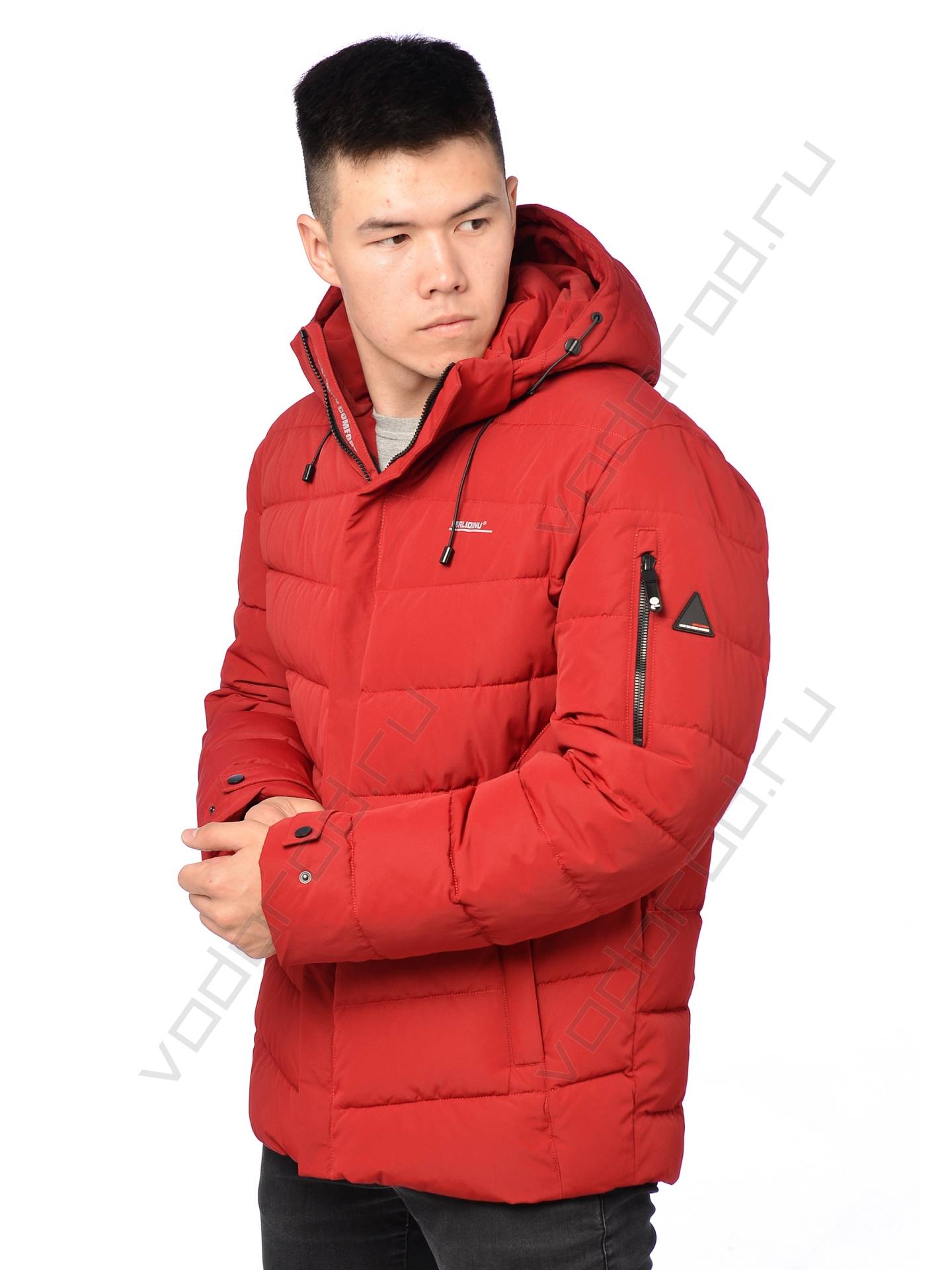 Зимняя куртка мужская цвет бордовый 803