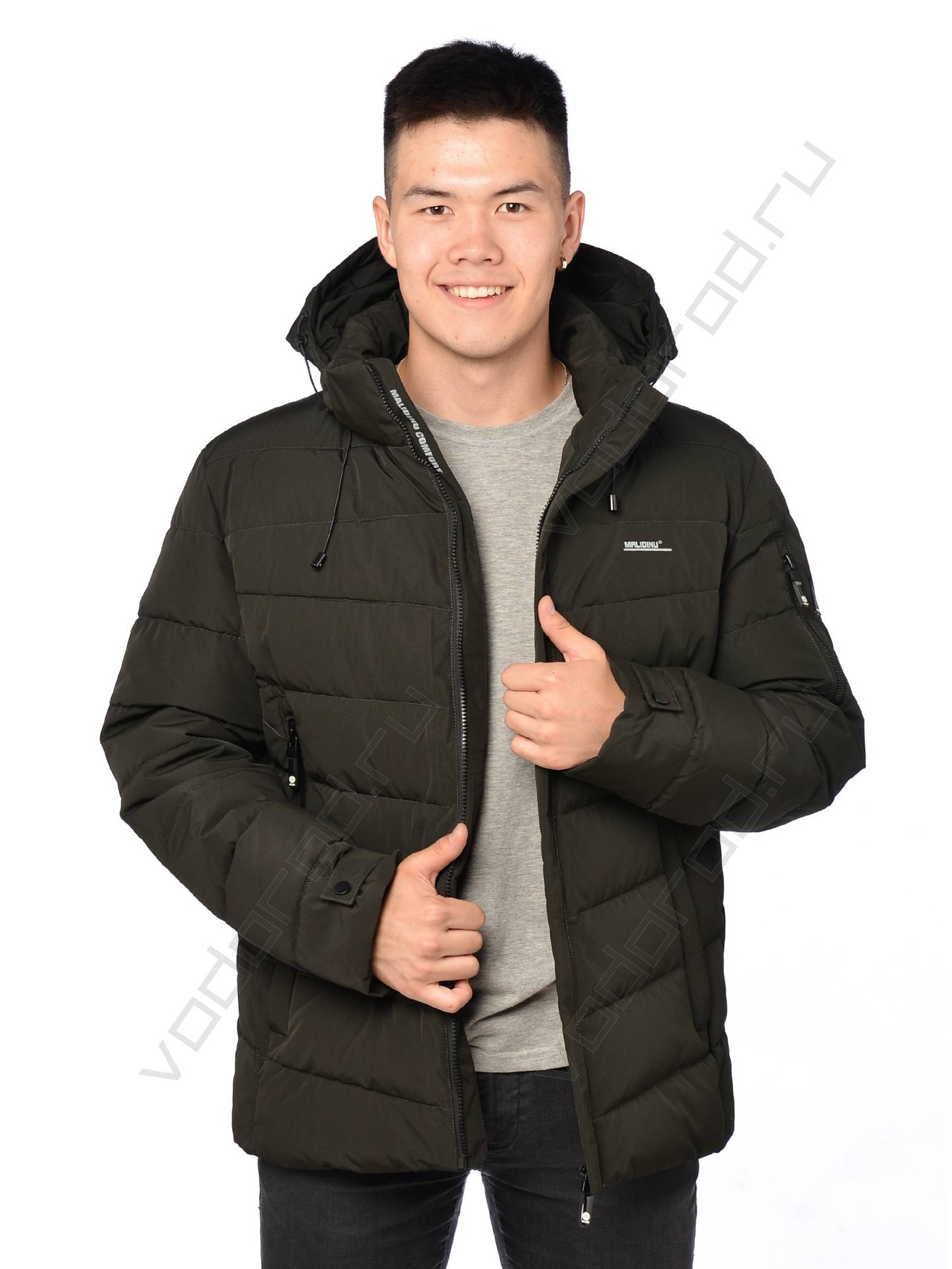 Зимняя куртка мужская цвет хаки 602