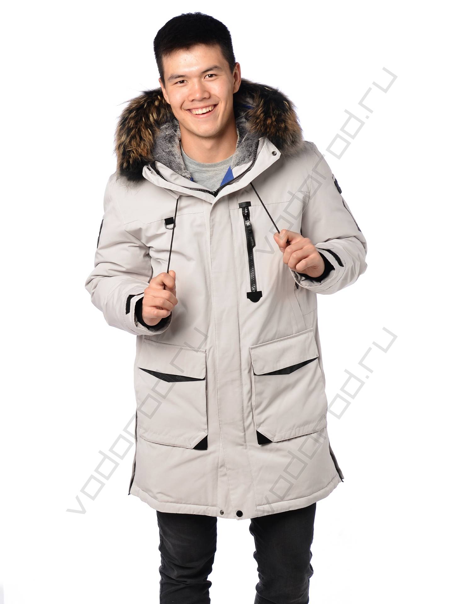 Зимняя куртка мужская цвет светл. серый 76