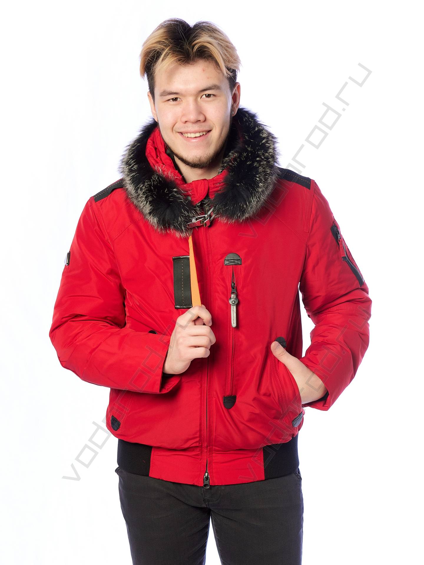 Зимняя куртка мужская цвет красный 4