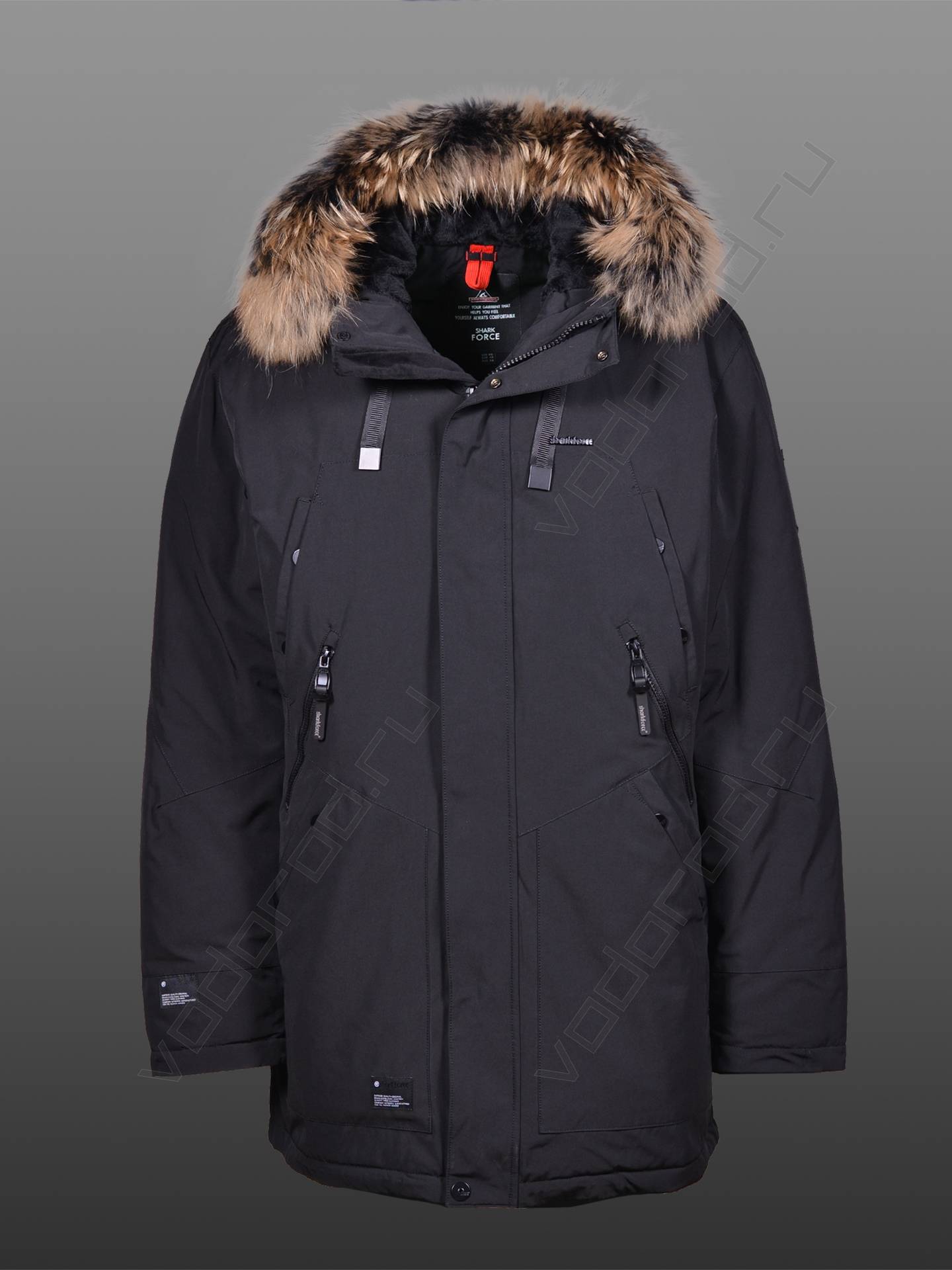 Зимняя куртка мужская цвет черный 1