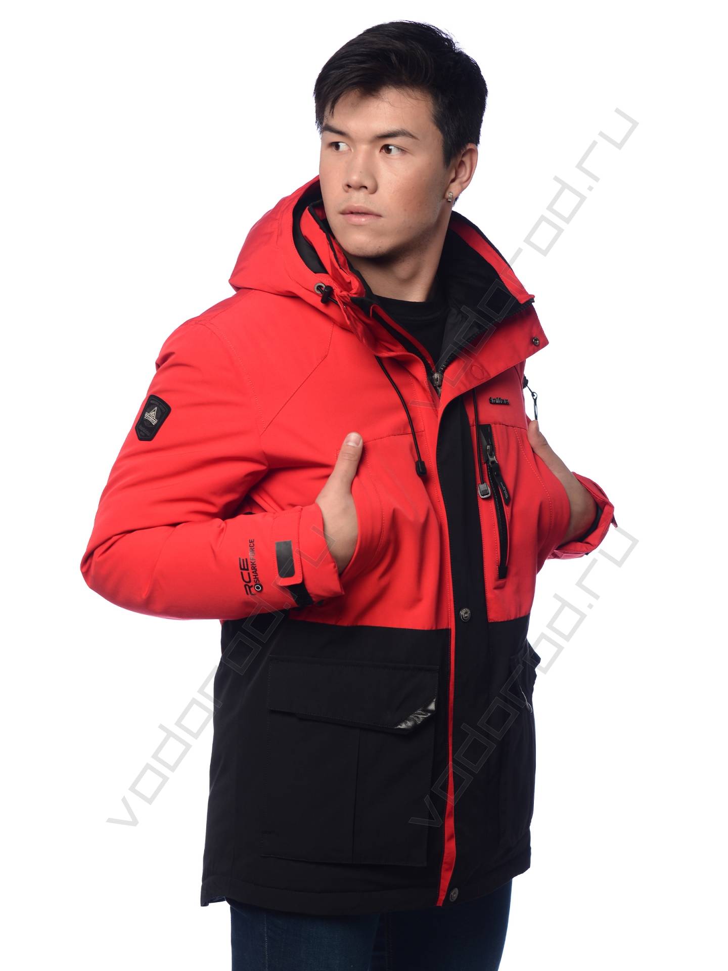 Зимняя куртка мужская цвет черный/красный 59