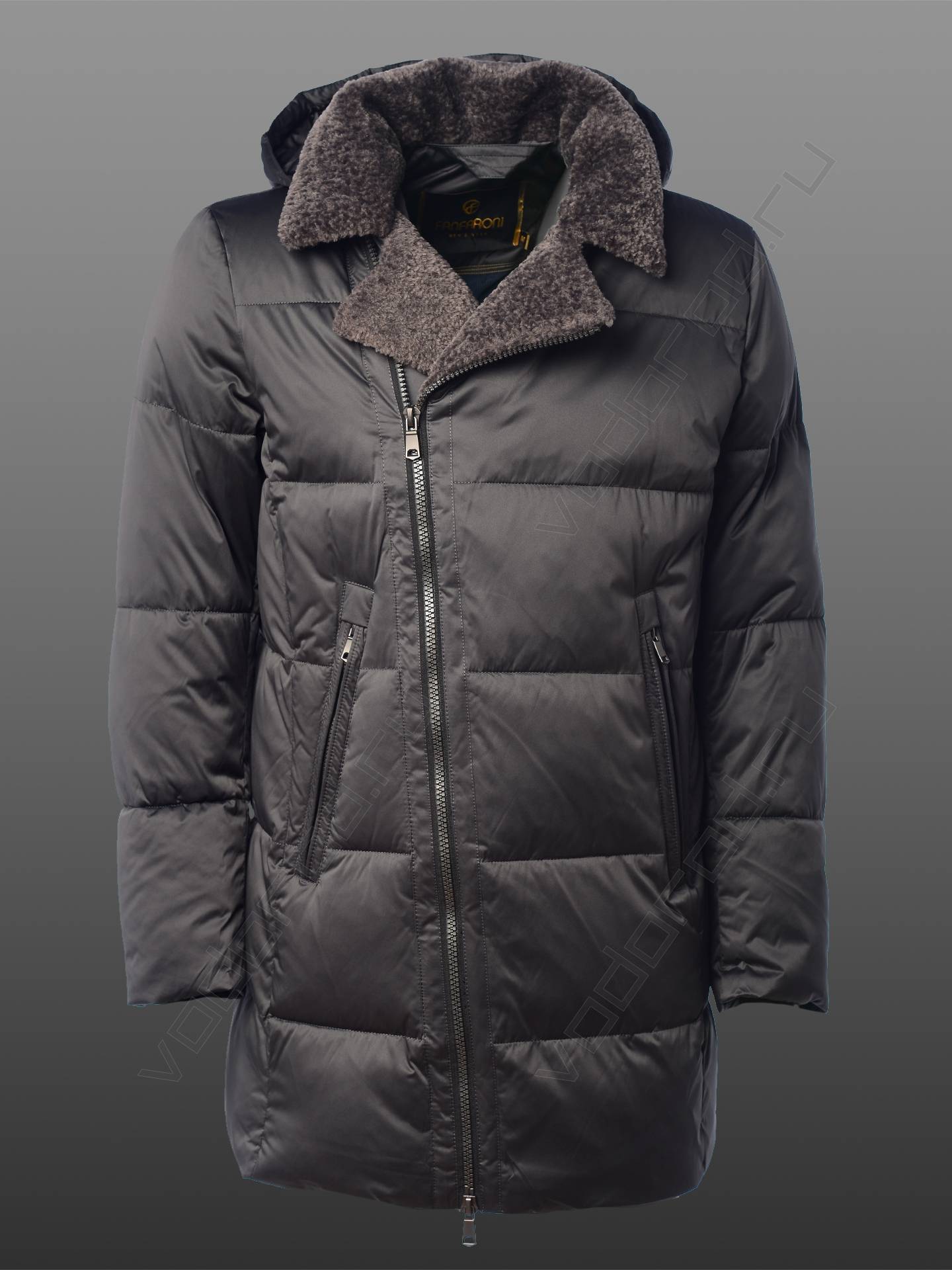 Зимняя куртка мужская цвет серый 22