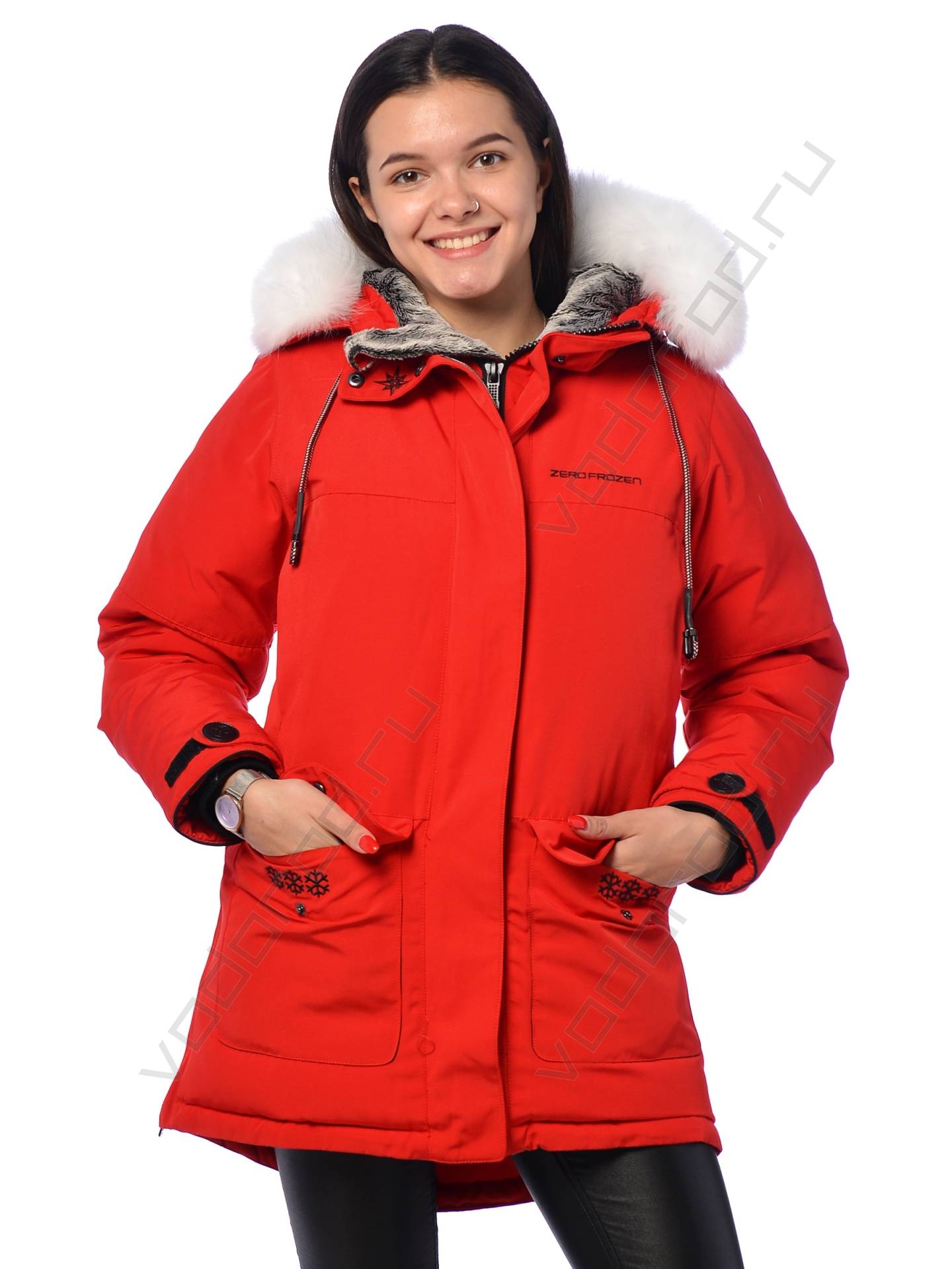 Зимняя куртка женская цвет красный