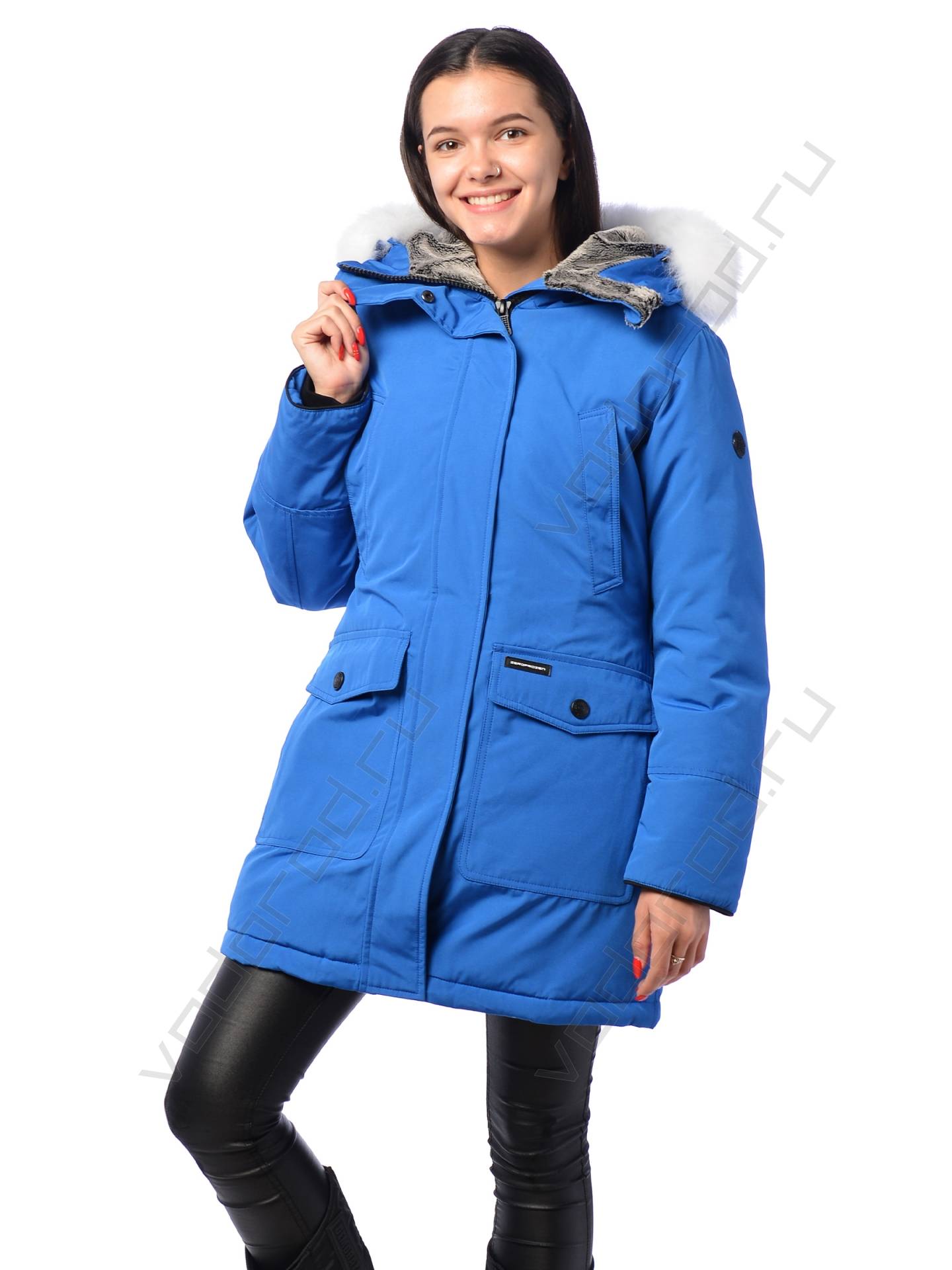 Зимняя куртка женская цвет ярко синий