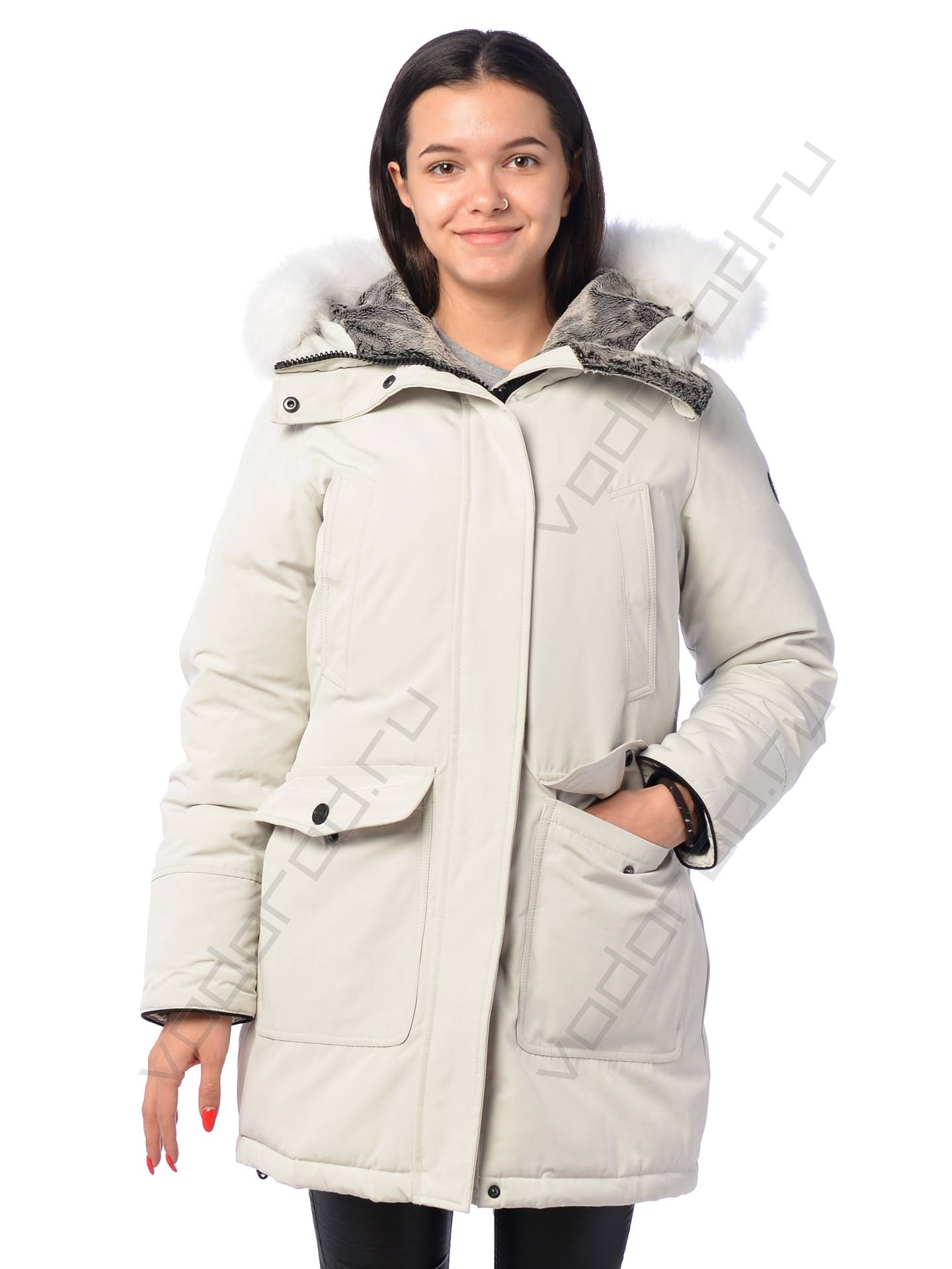Зимняя куртка женская цвет светл. серый