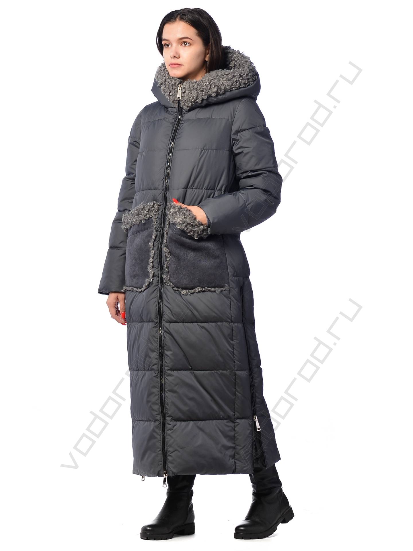 Зимняя куртка женская цвет серый 2304