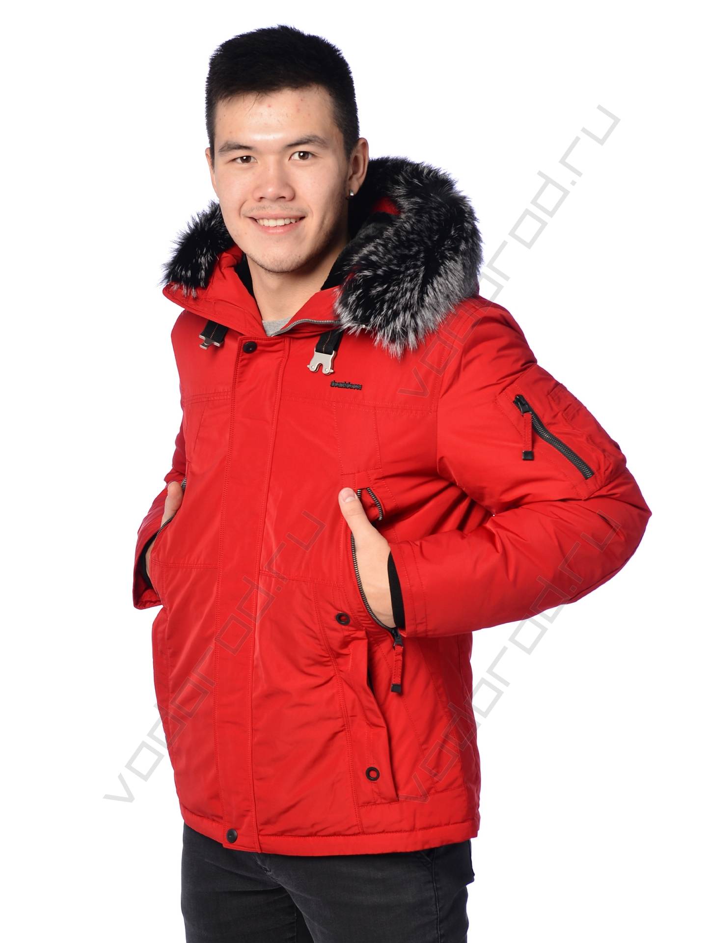 Зимняя куртка мужская цвет красный 4