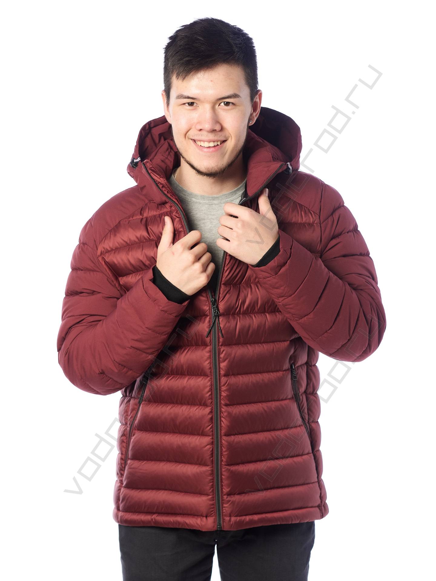 Куртка еврозима мужская цвет бордовый 23