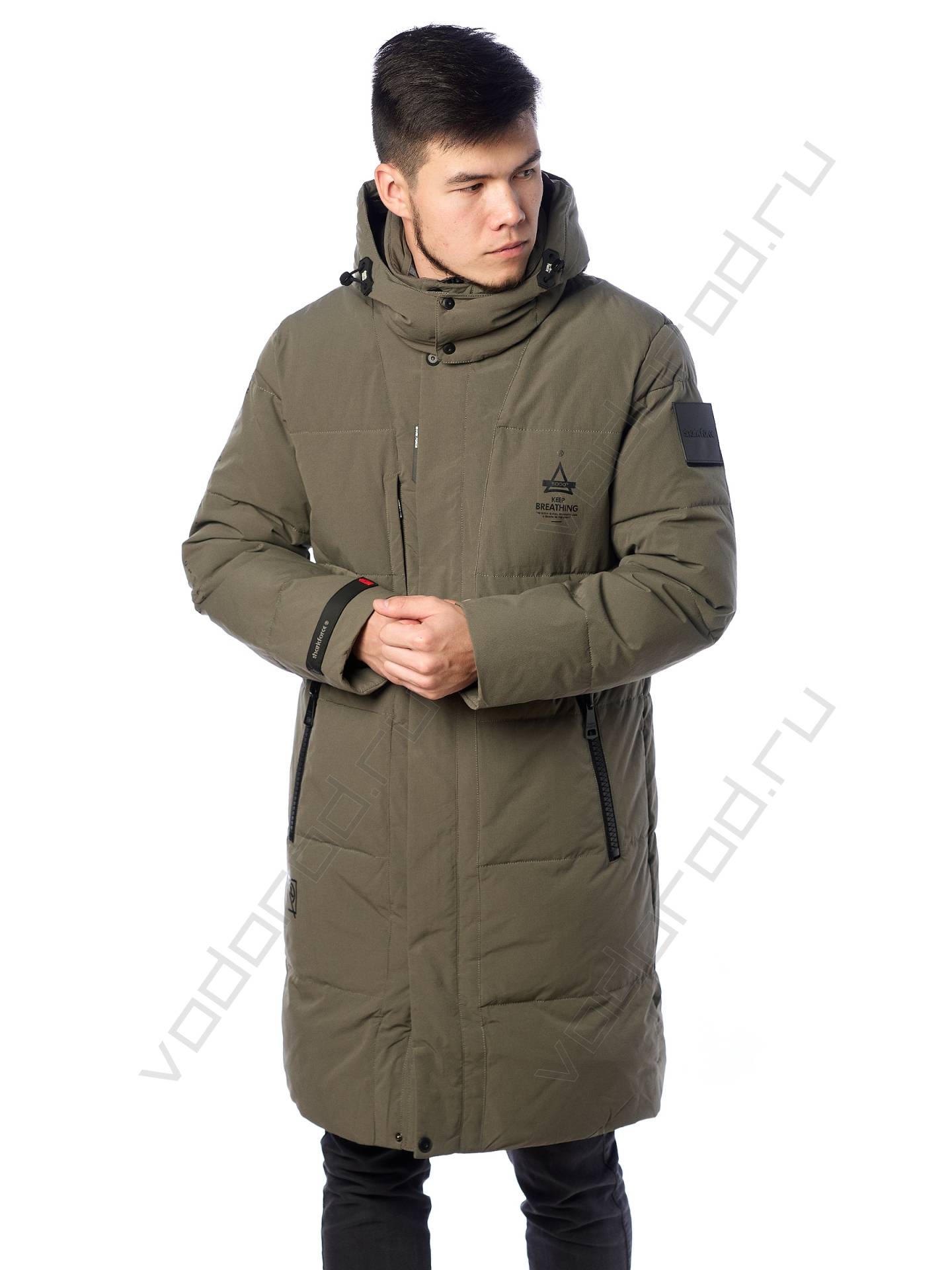 Зимняя куртка мужская цвет серозеленый 92