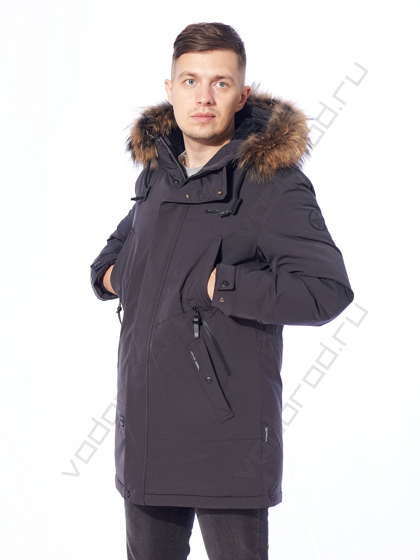 Зимняя куртка мужская цвет серосиний 11