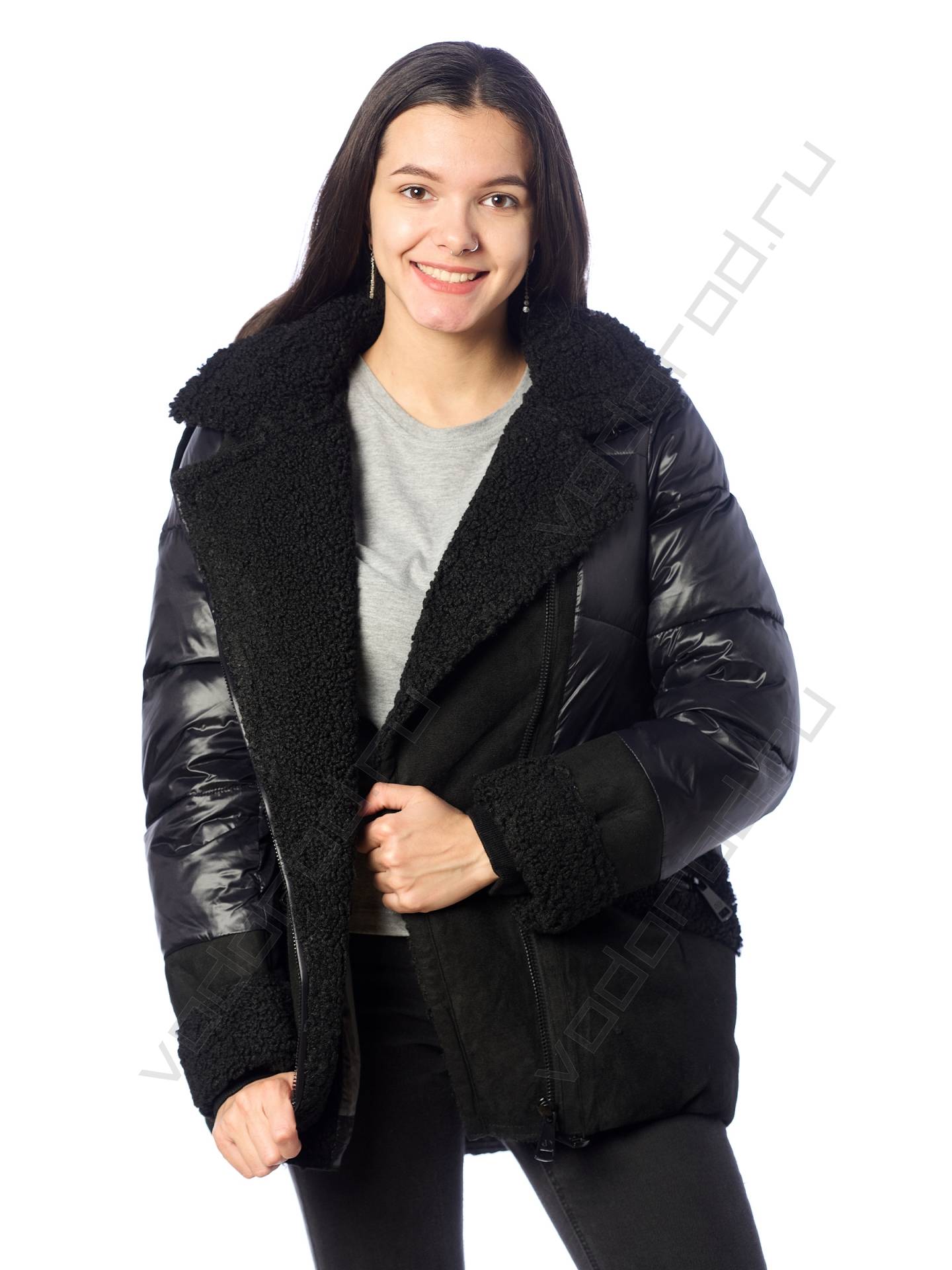 Зимняя куртка женская цвет черный
