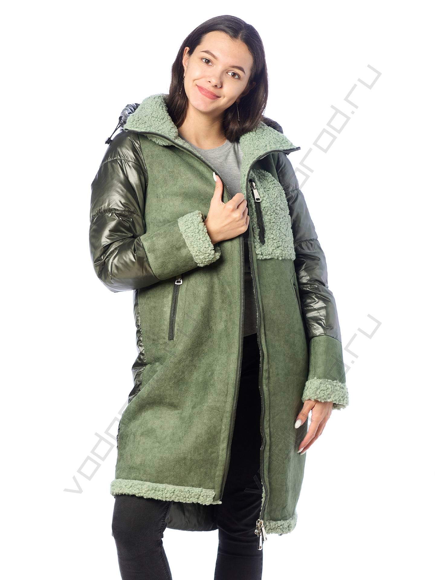 Зимняя куртка женская цвет зеленый 791