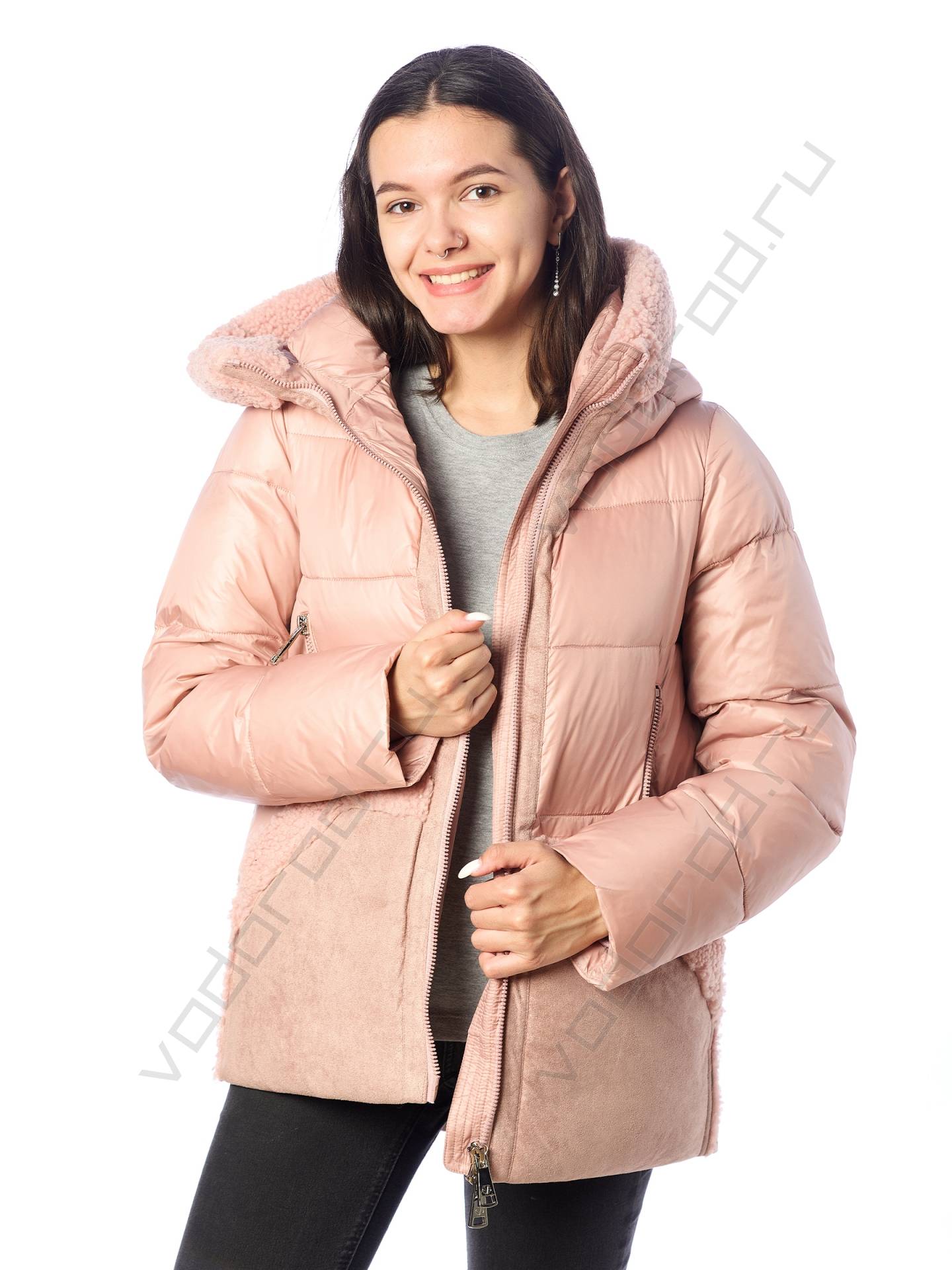 Зимняя куртка женская цвет розовый 37