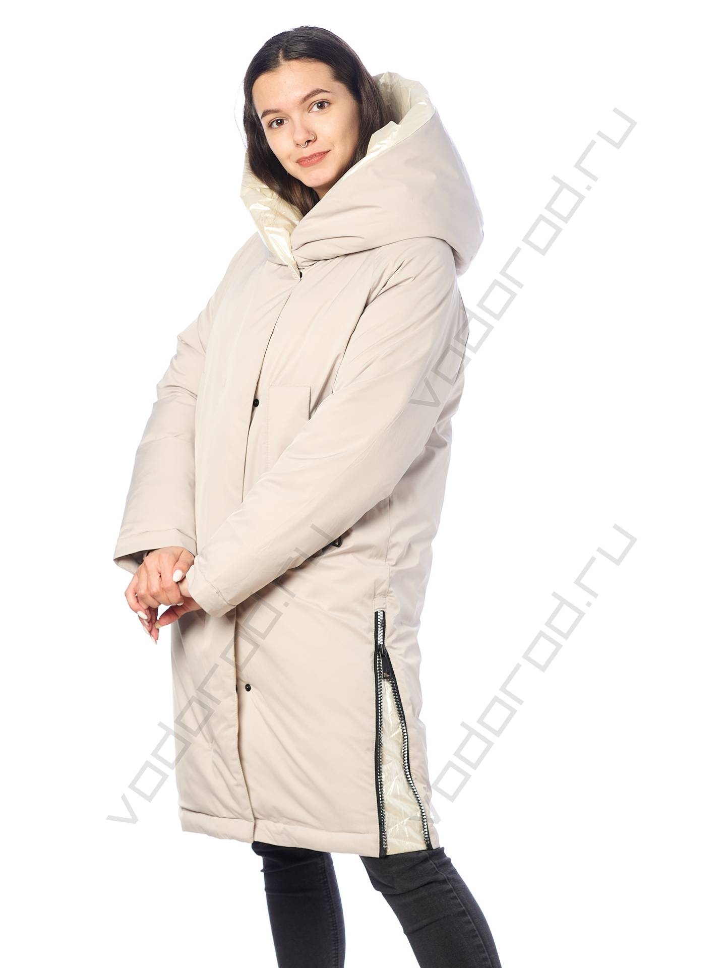 Зимняя куртка женская цвет бежевый