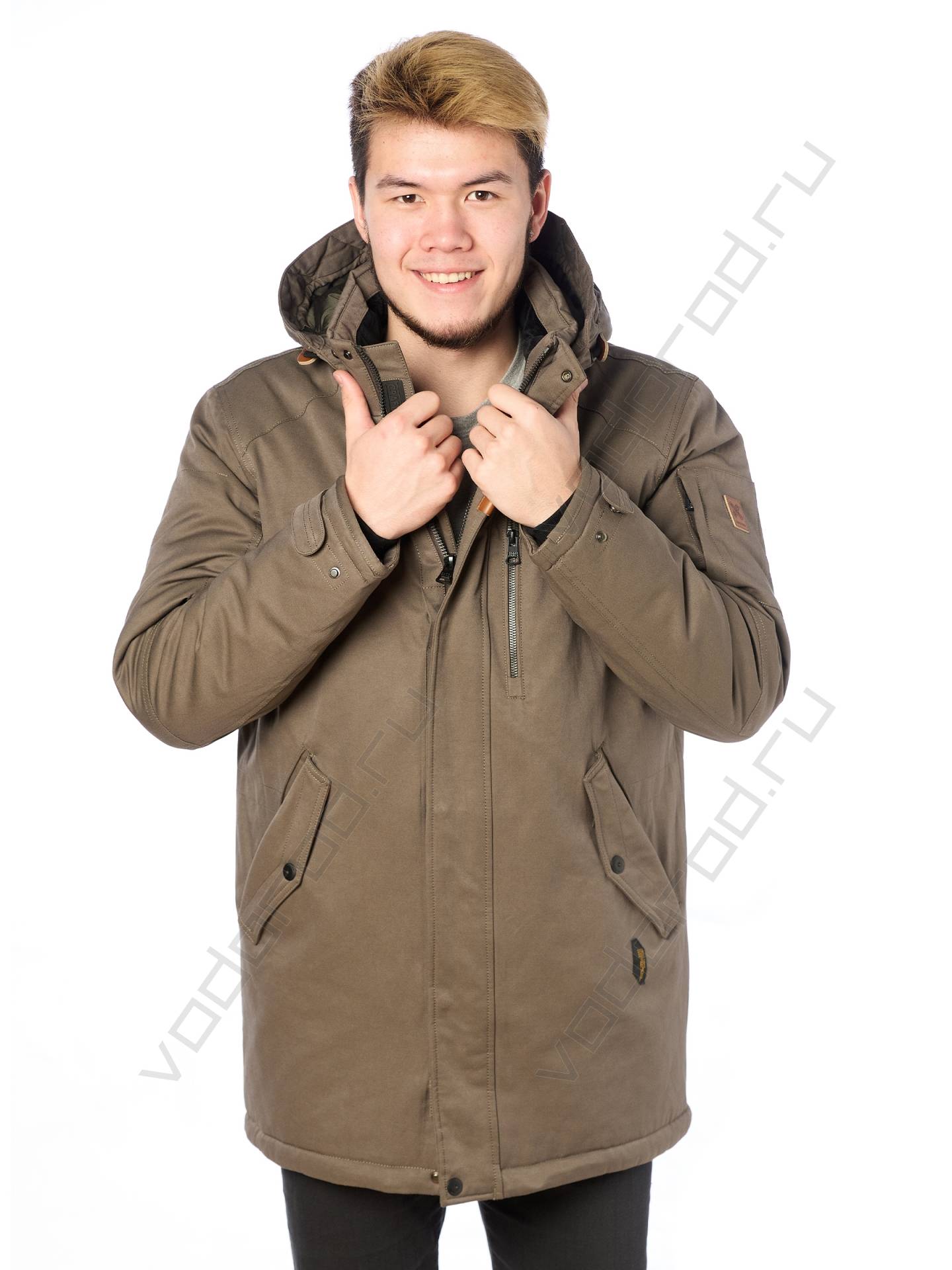 Зимняя куртка мужская цвет хаки 113