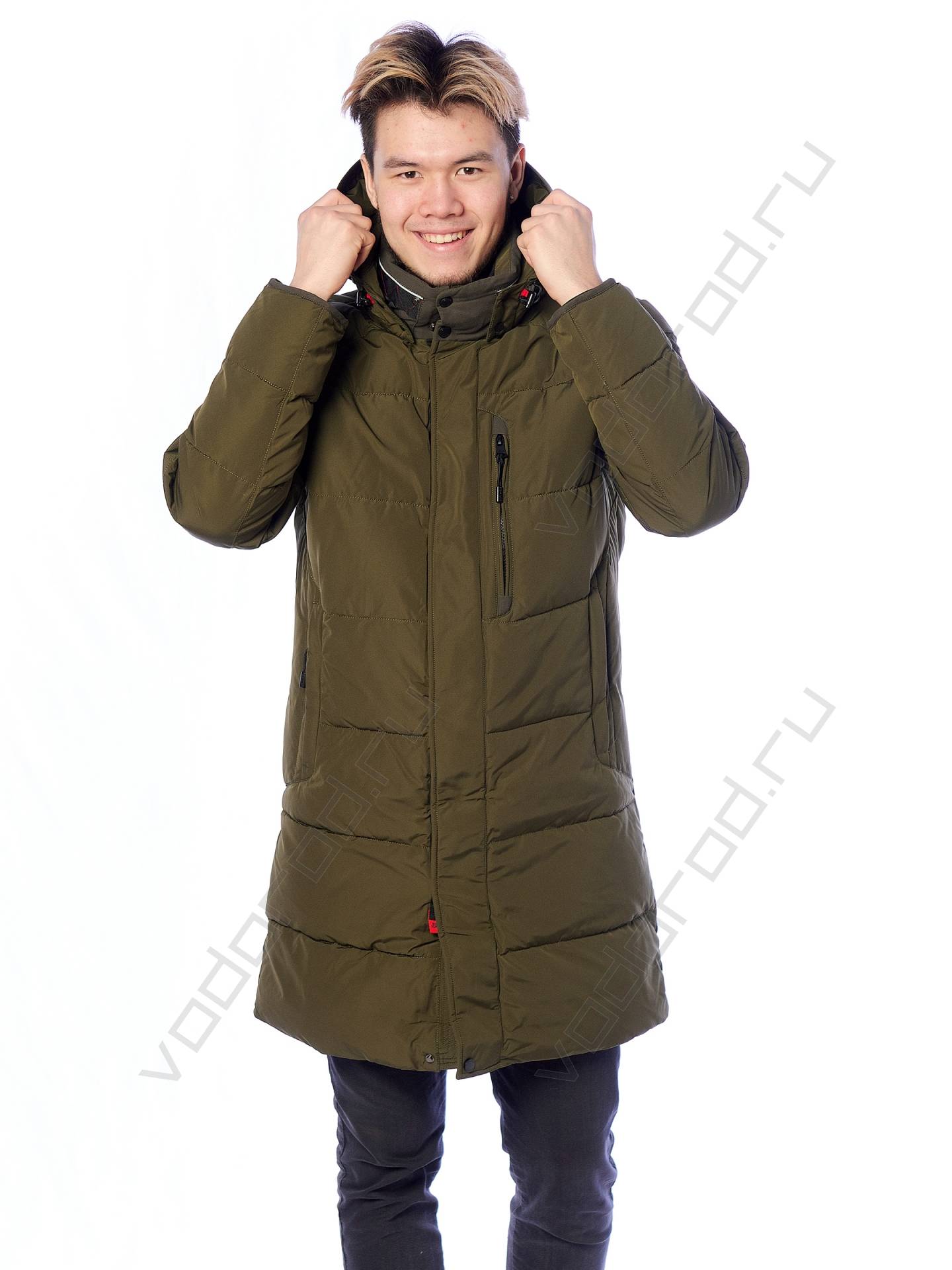 Зимняя куртка мужская цвет зеленый 15