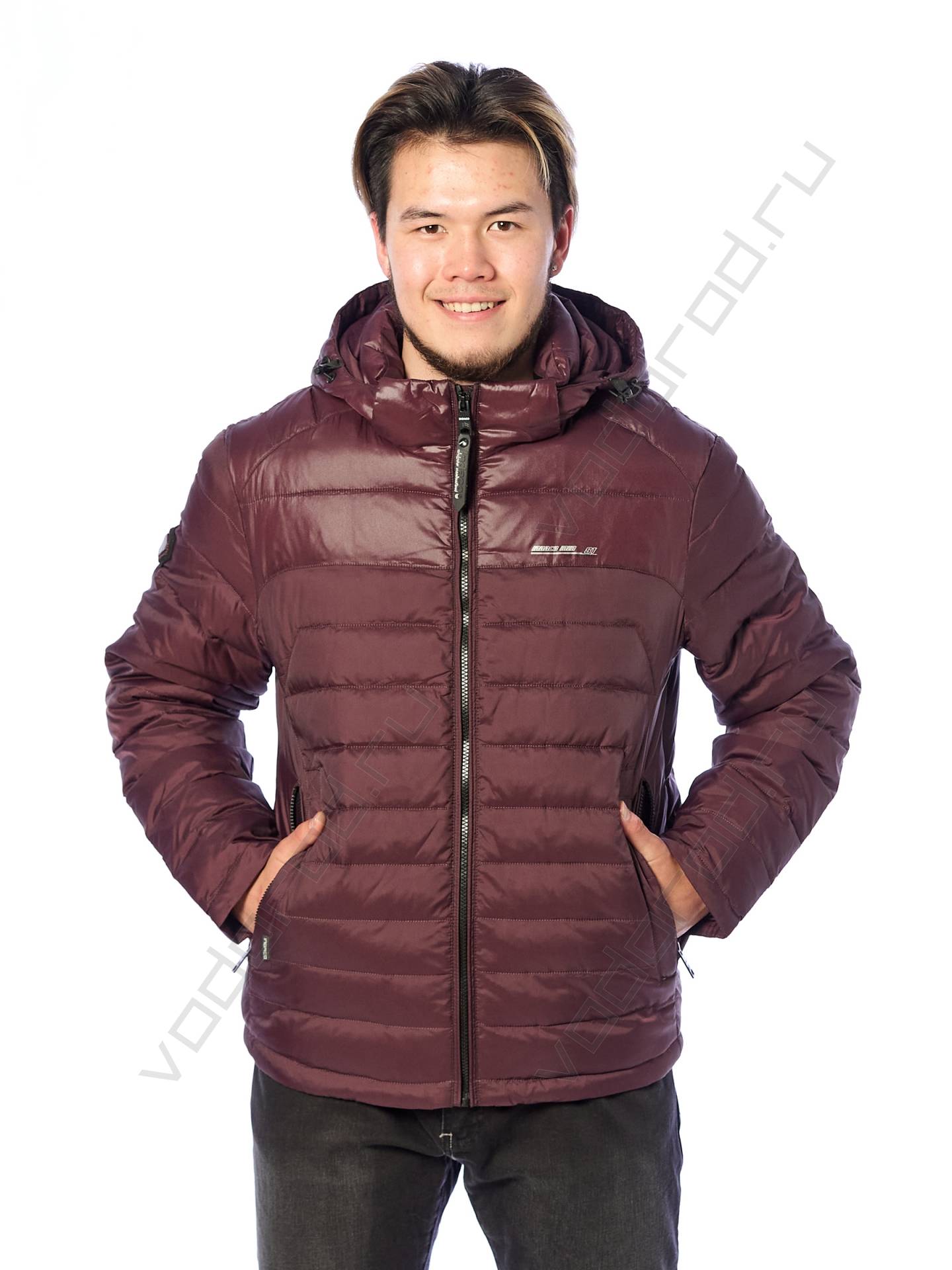 Зимняя куртка мужская цвет баклажан 32