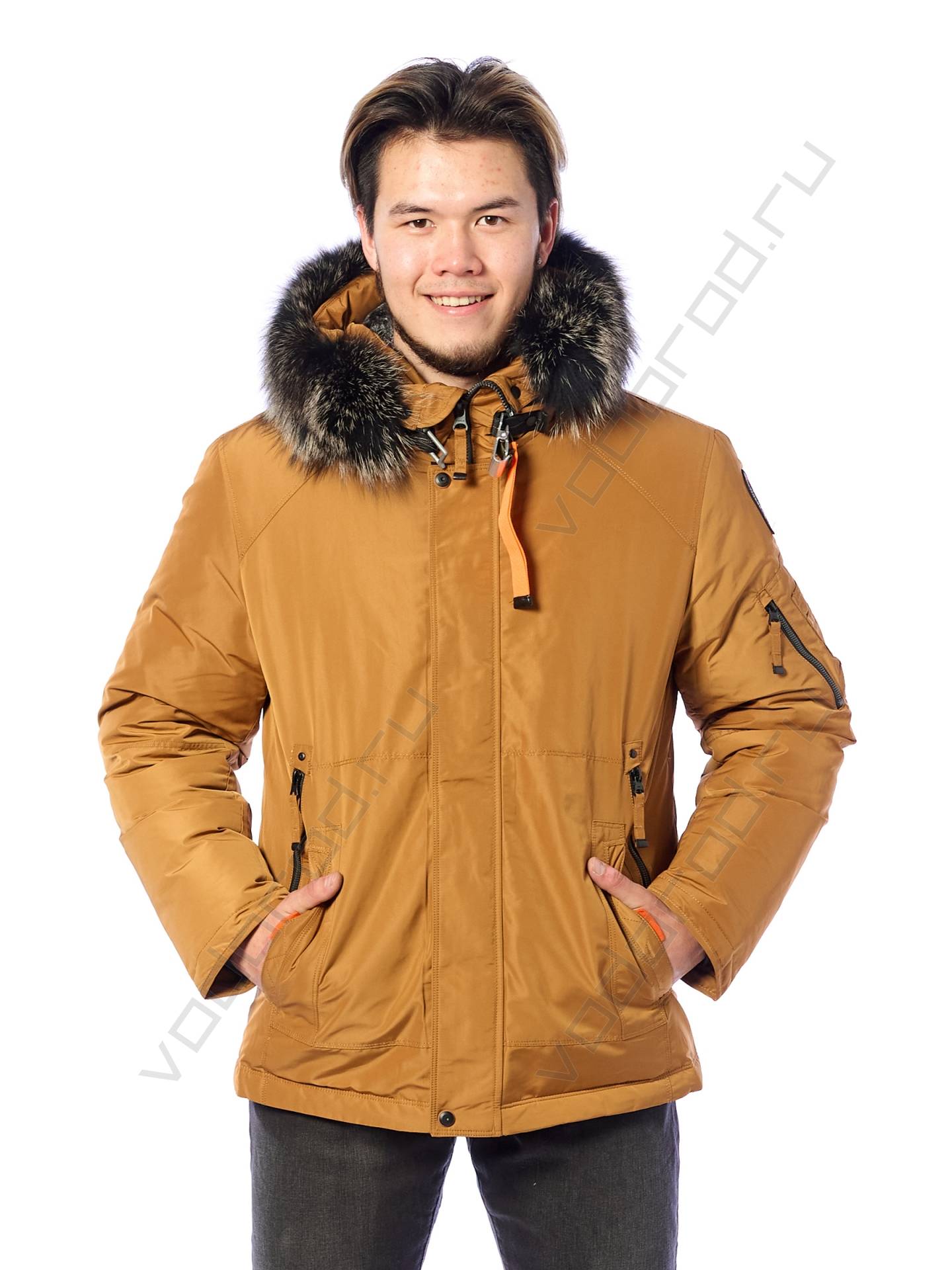 Зимняя куртка мужская цвет кирпичный 34