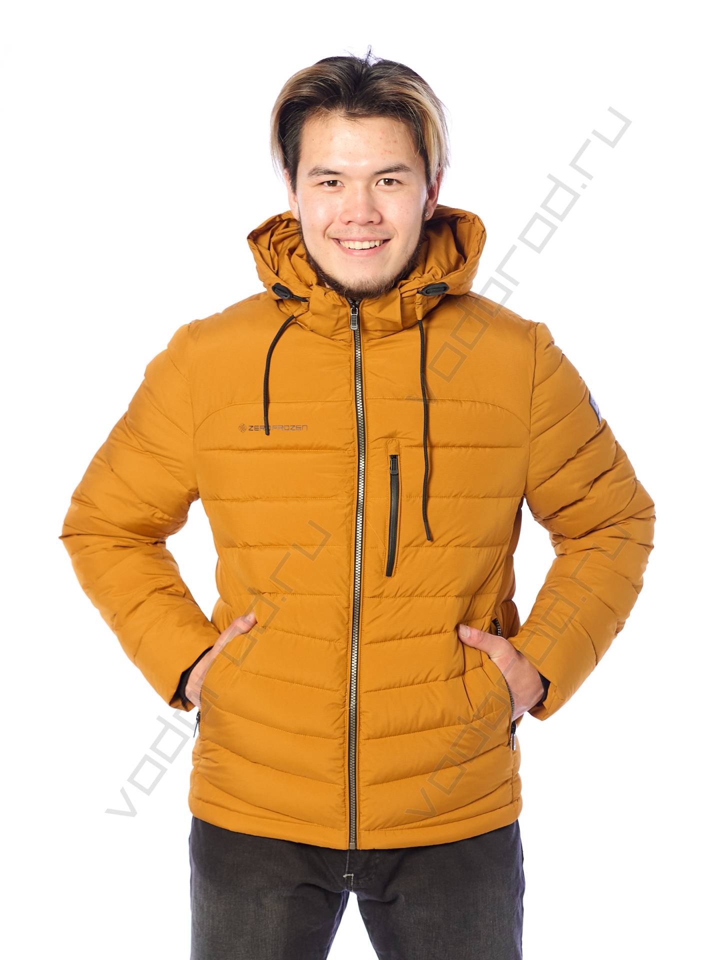 Зимняя куртка мужская цвет горчичный 21