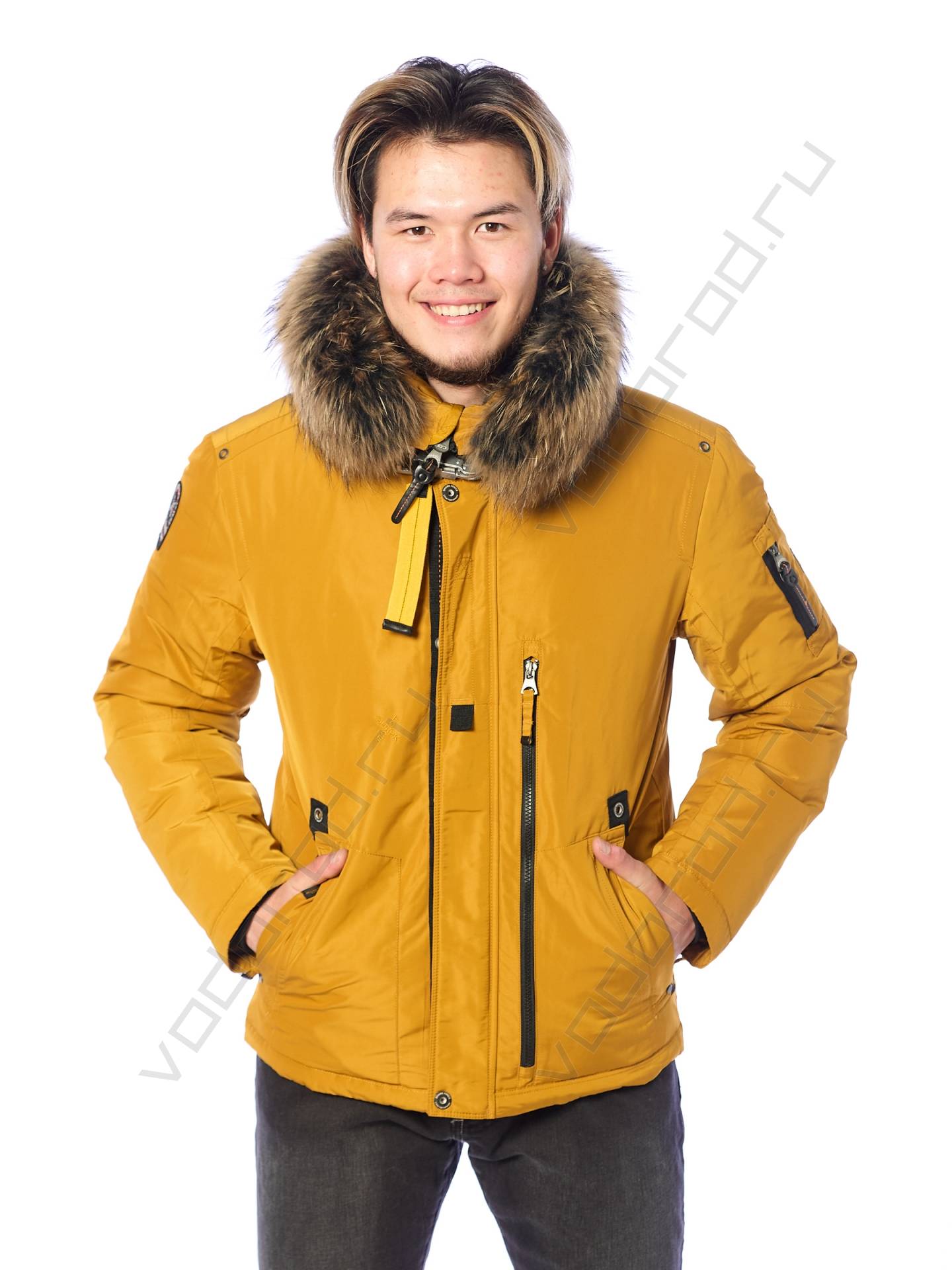 Зимняя куртка мужская цвет горчичный 27