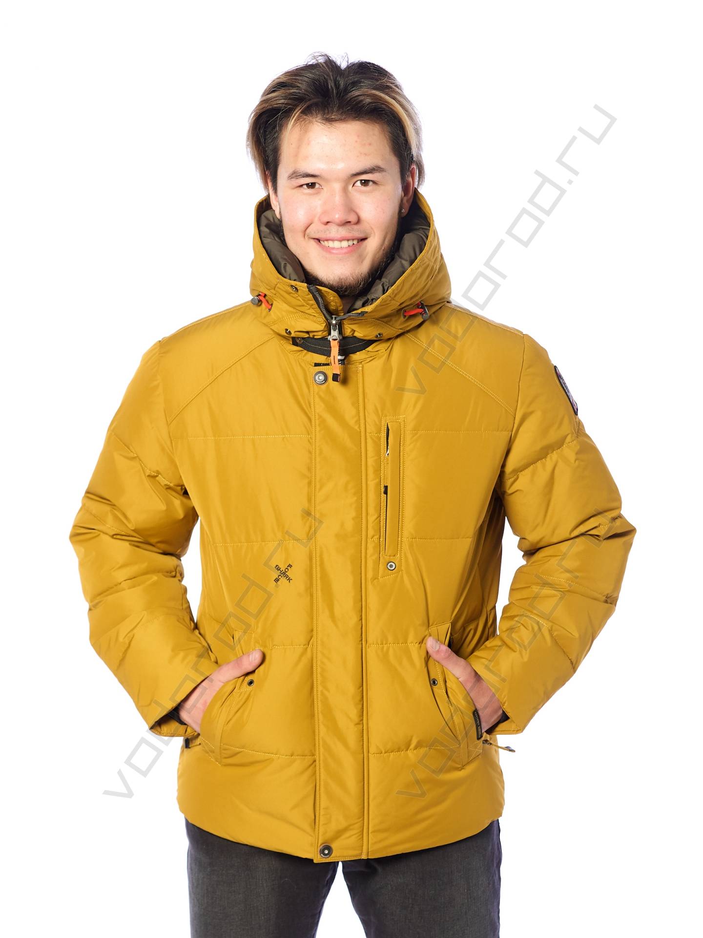 Зимняя куртка мужская цвет горчичный 3