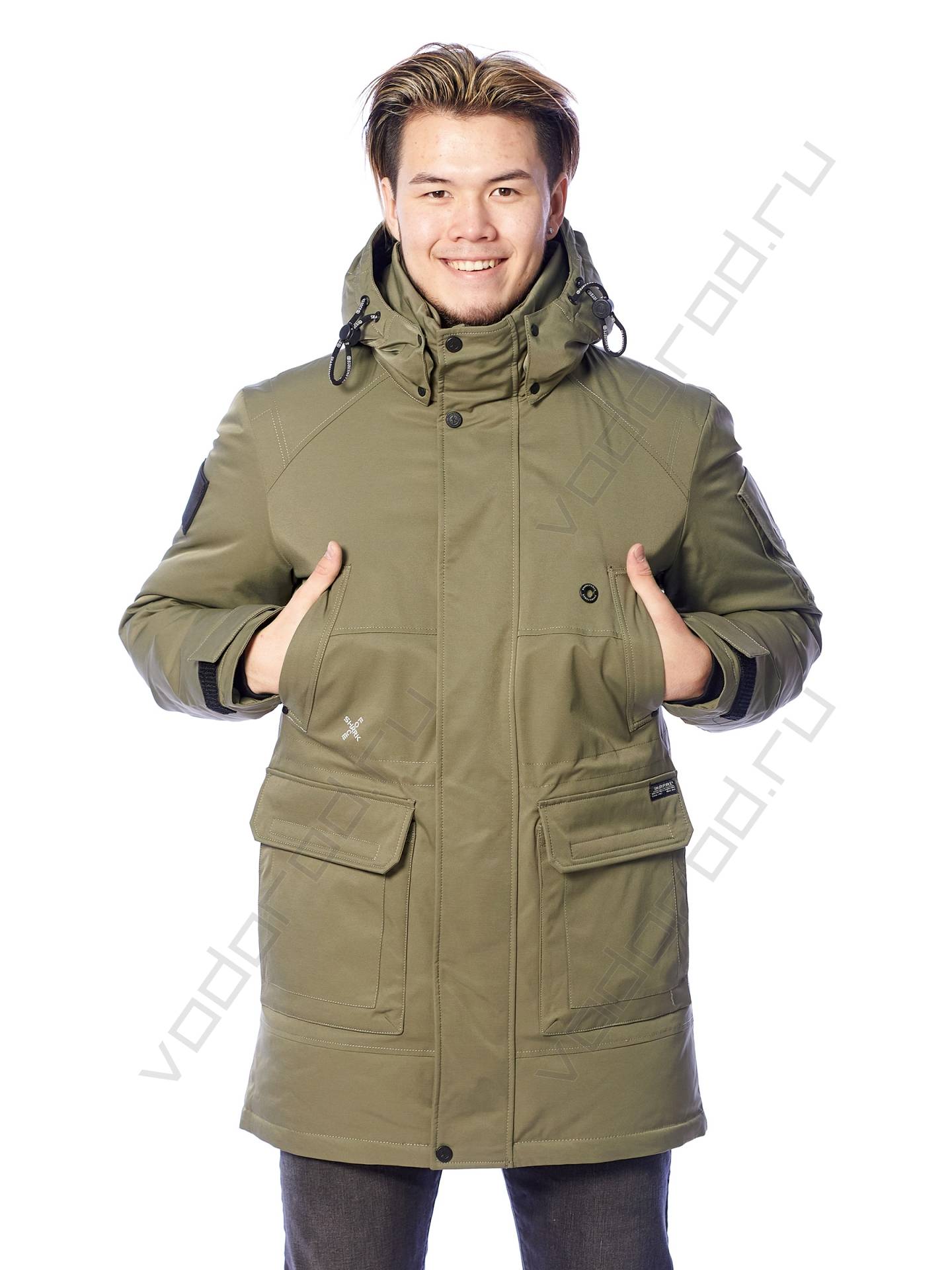 Зимняя куртка мужская цвет зеленый 12