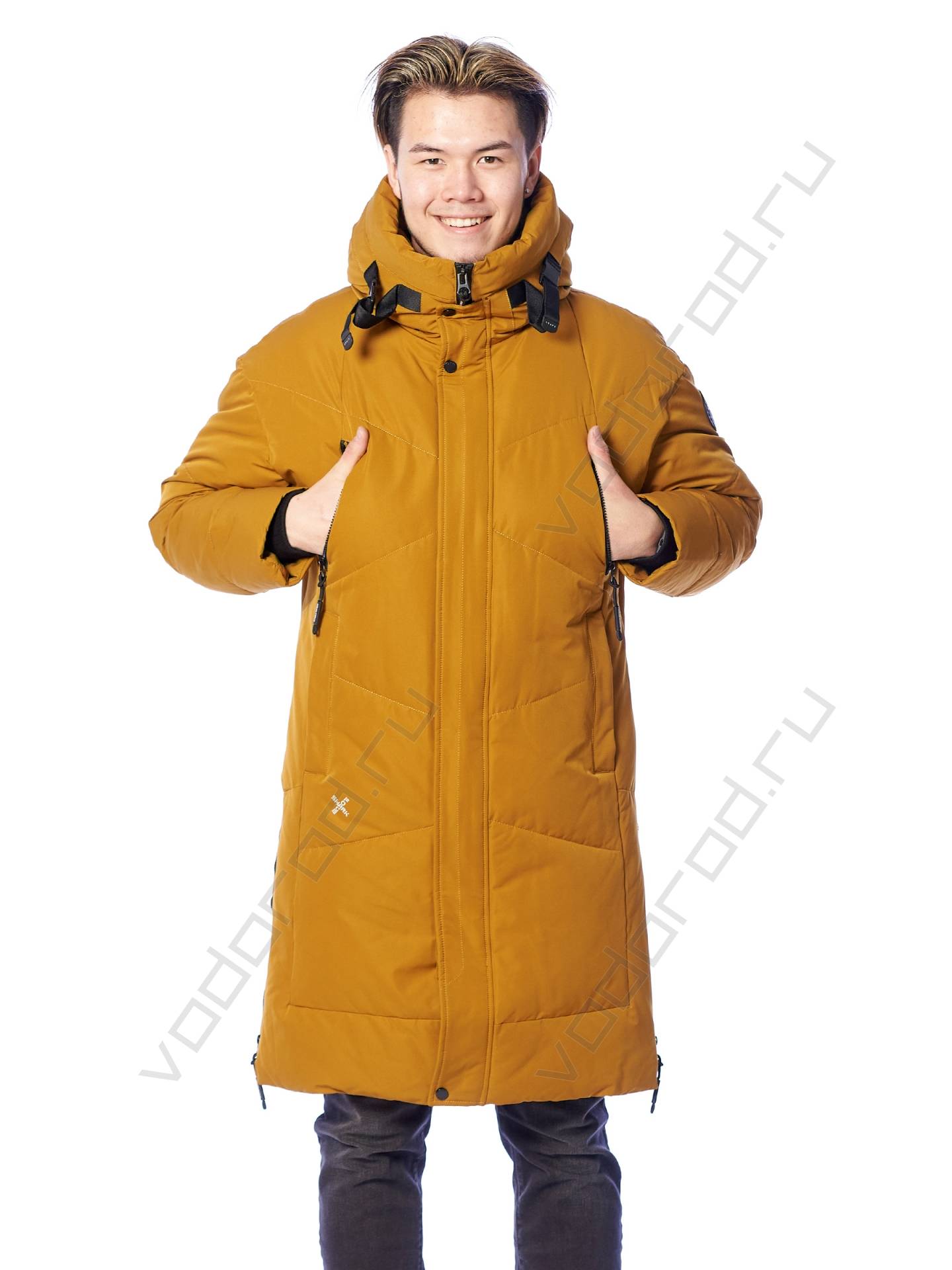 Зимняя куртка мужская цвет горчичный 32