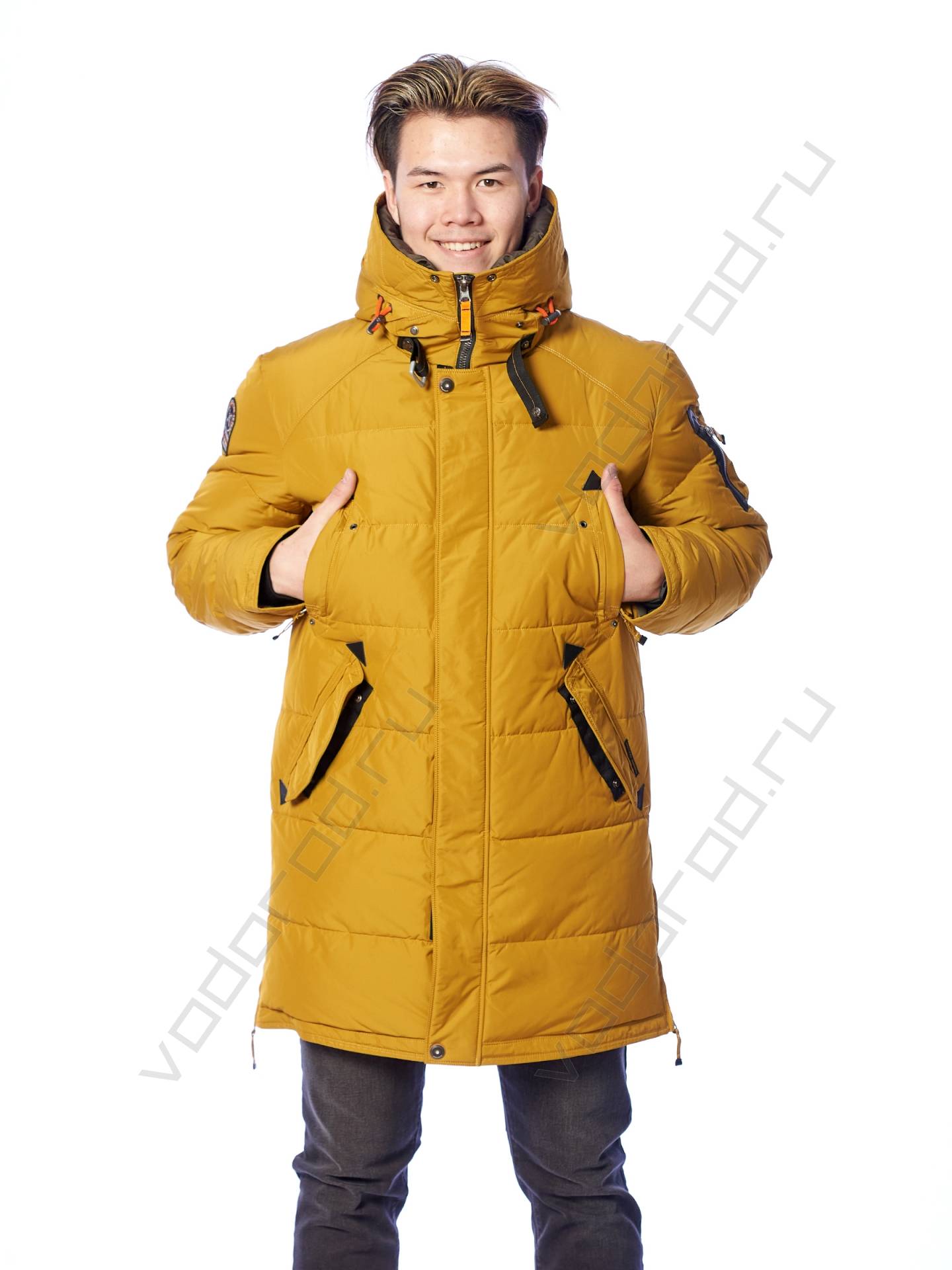 Зимняя куртка мужская цвет горчичный 3