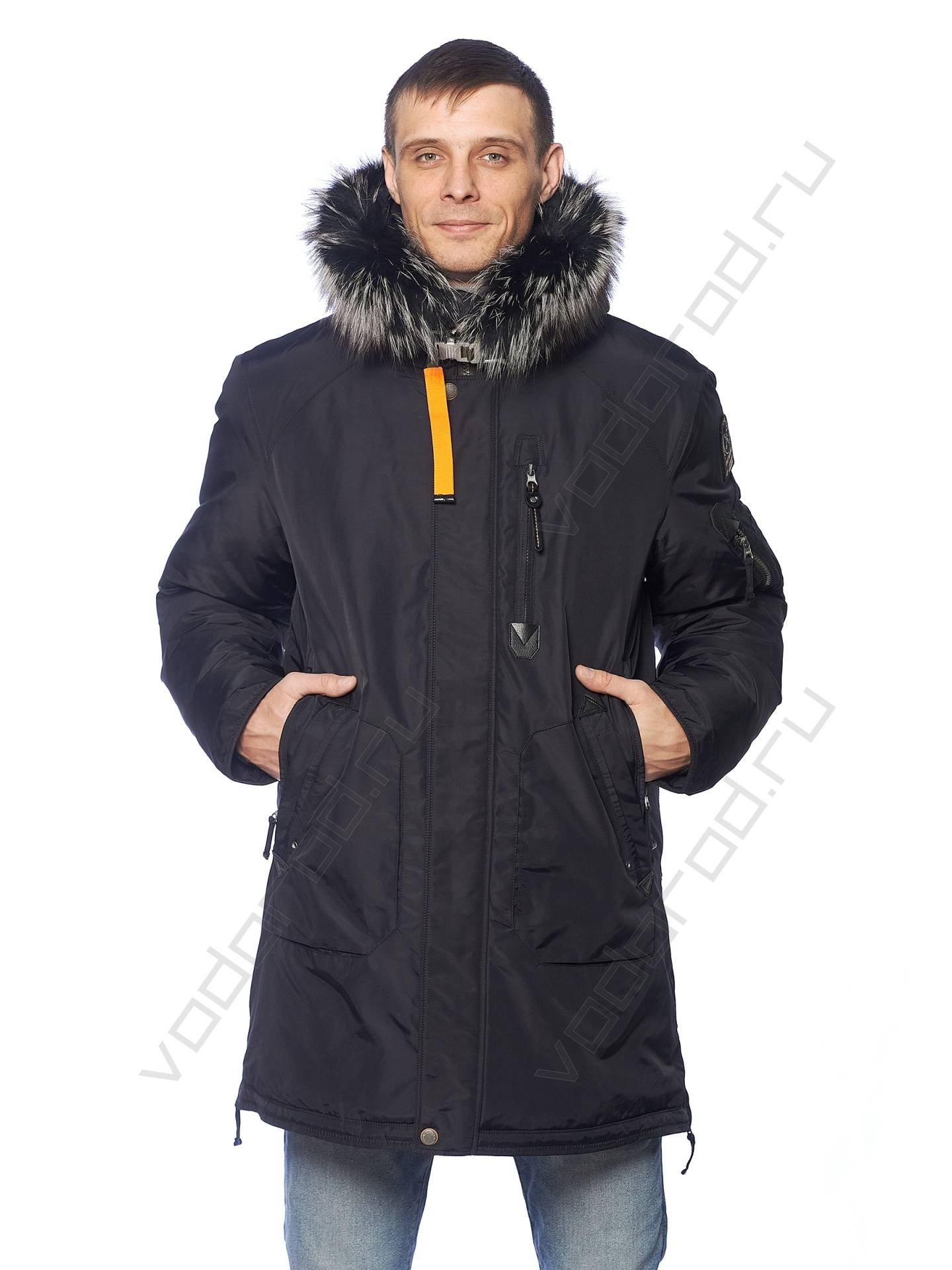 Зимняя куртка мужская цвет тенм. синий 42